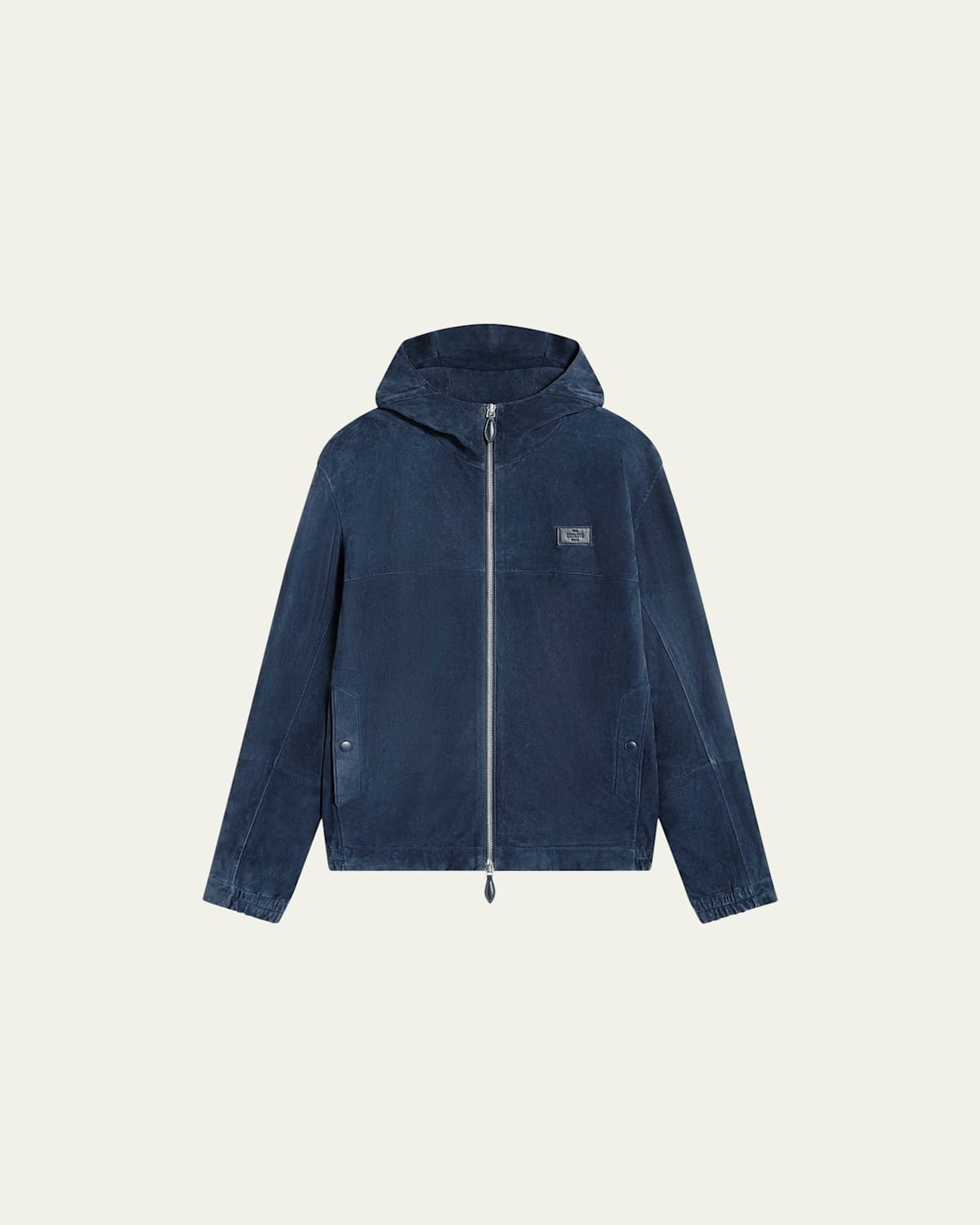 Men's Full-Zip Leather Hoodie