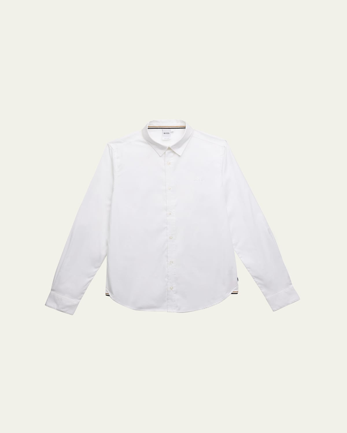 Hugo Boss Boss Boys Long Sleeve Slim Fit Shirt 10 Yrs White In White