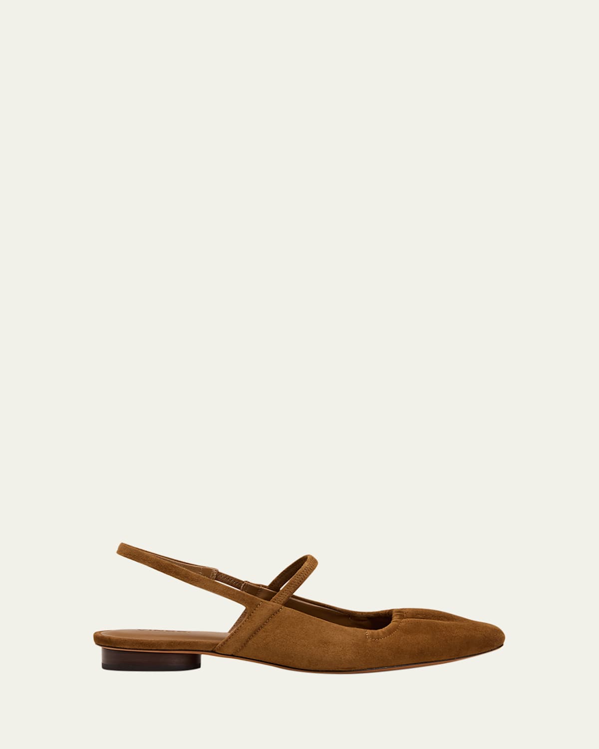 Vince Venice Suede Slingback Ballerina Flats In Elm Wood Brown Suede