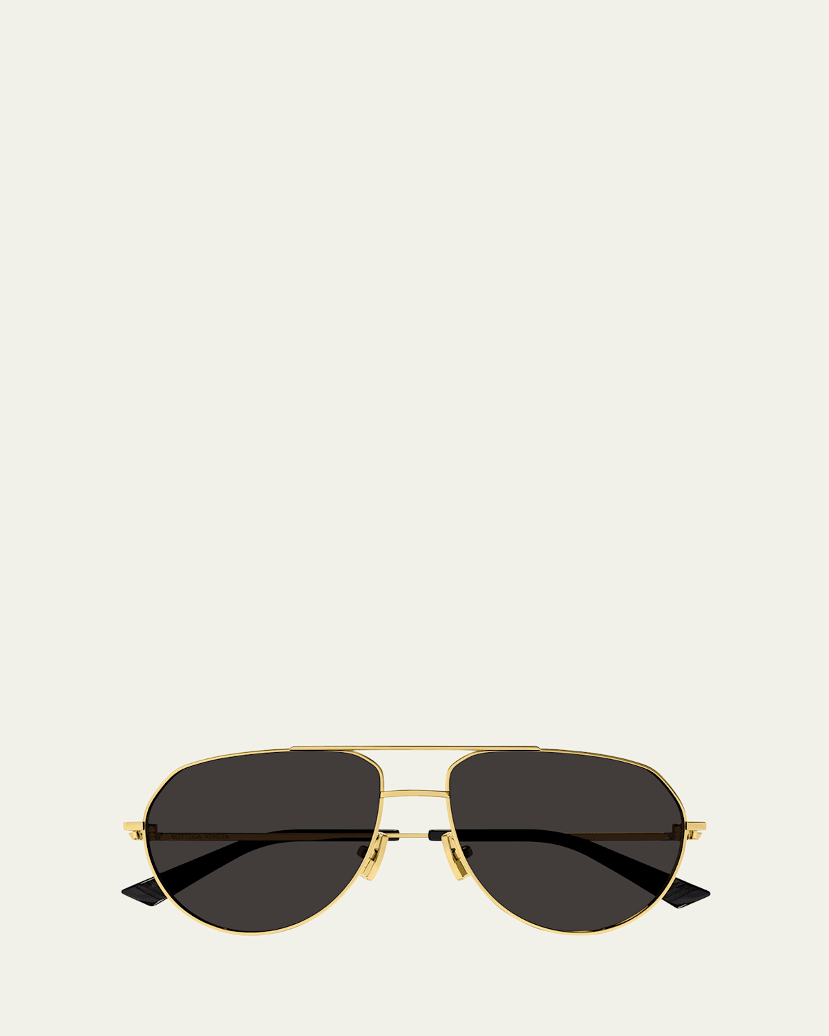 Bottega Veneta Logo Metal Aviator Sunglasses In Gold