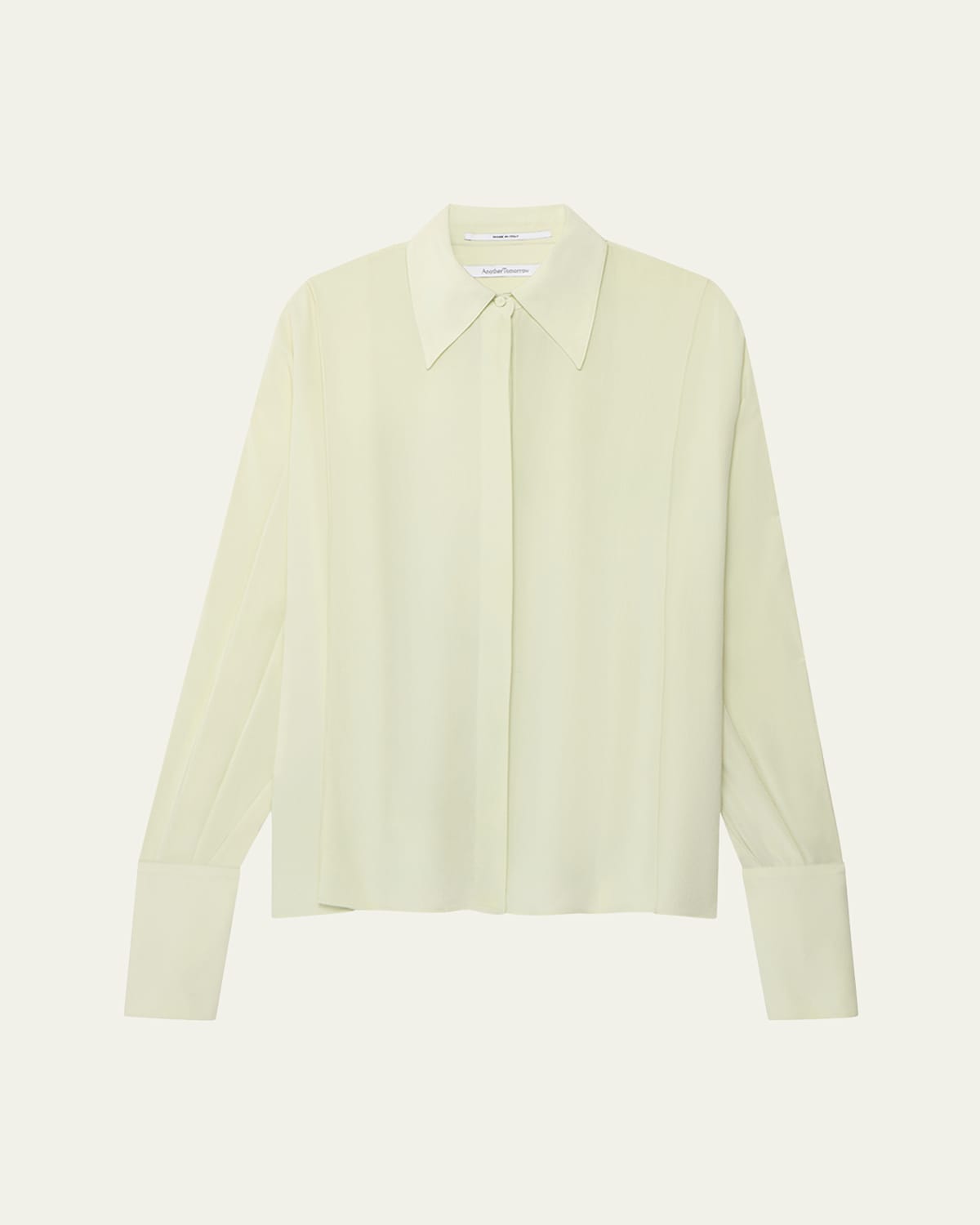Convertible Pleated Silk Wrap Shirt