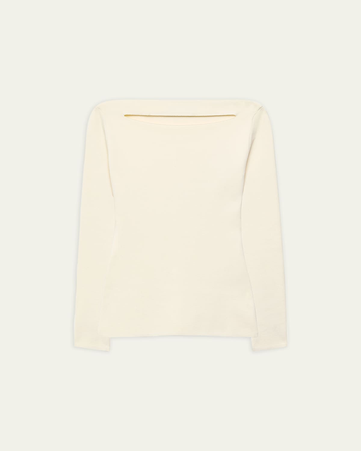 Cutout Compact Knit Long-Sleeve Top
