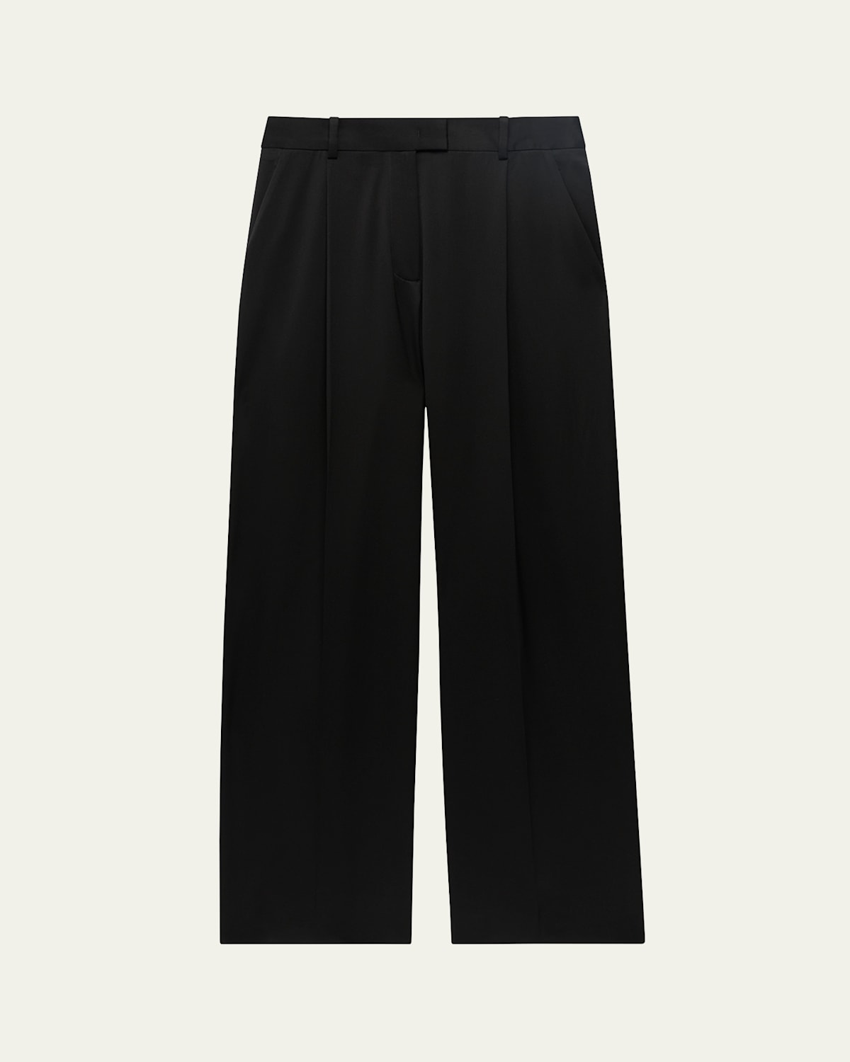 Pleated Wide-Leg Wool Pants
