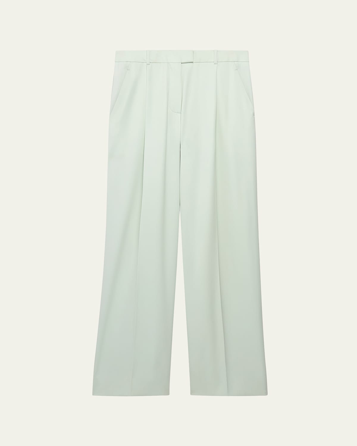 Pleated Wide-Leg Wool Pants