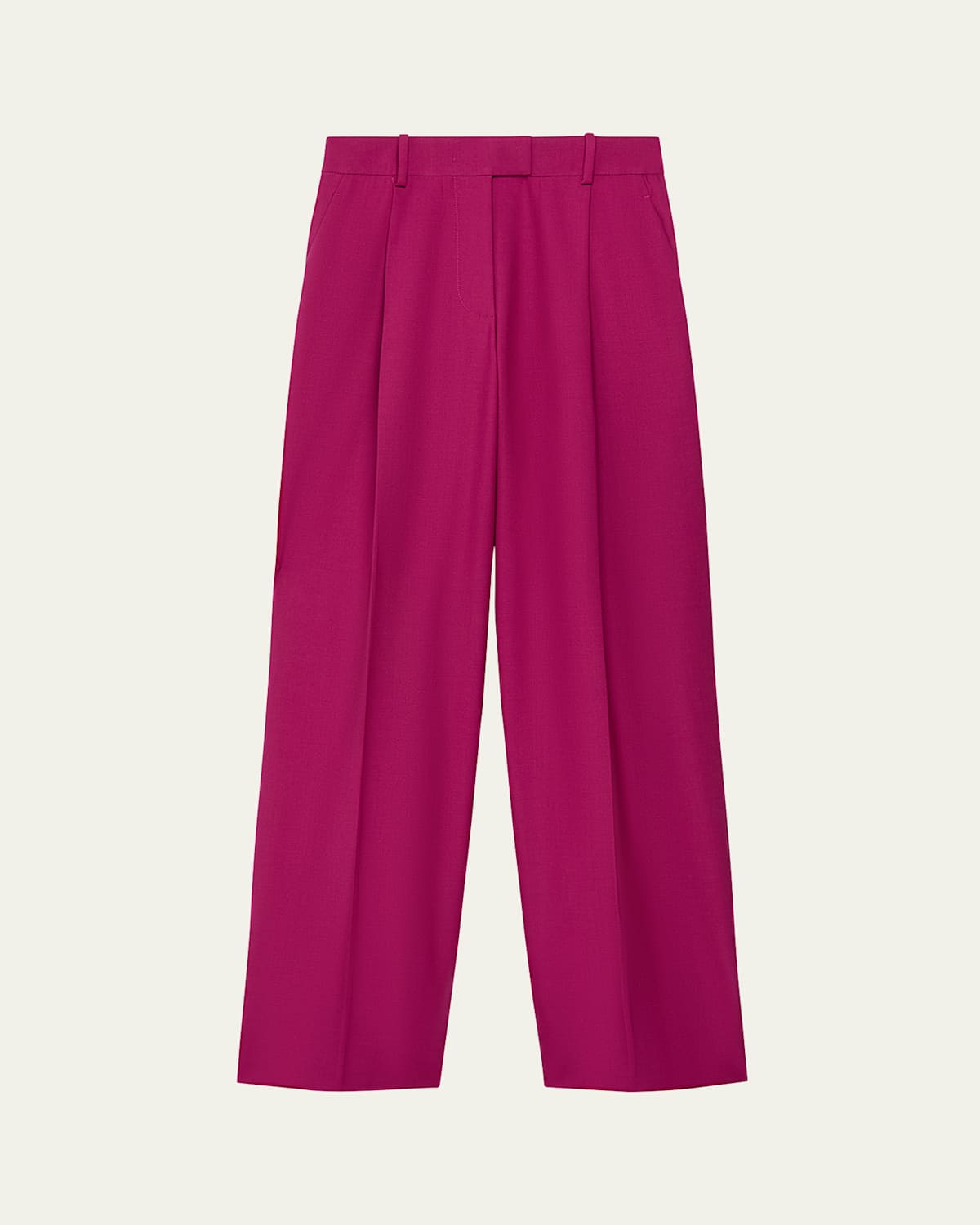 Pleated Wide-Leg Wool Pants