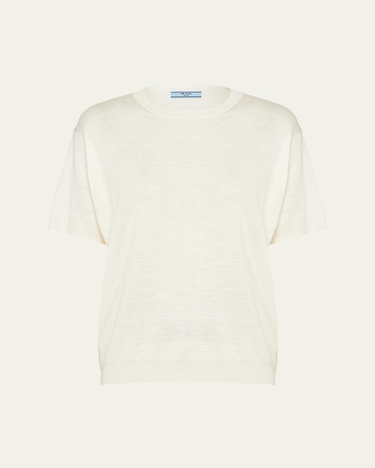 Prada Logo-jacquard Silk Jumper In Naturale