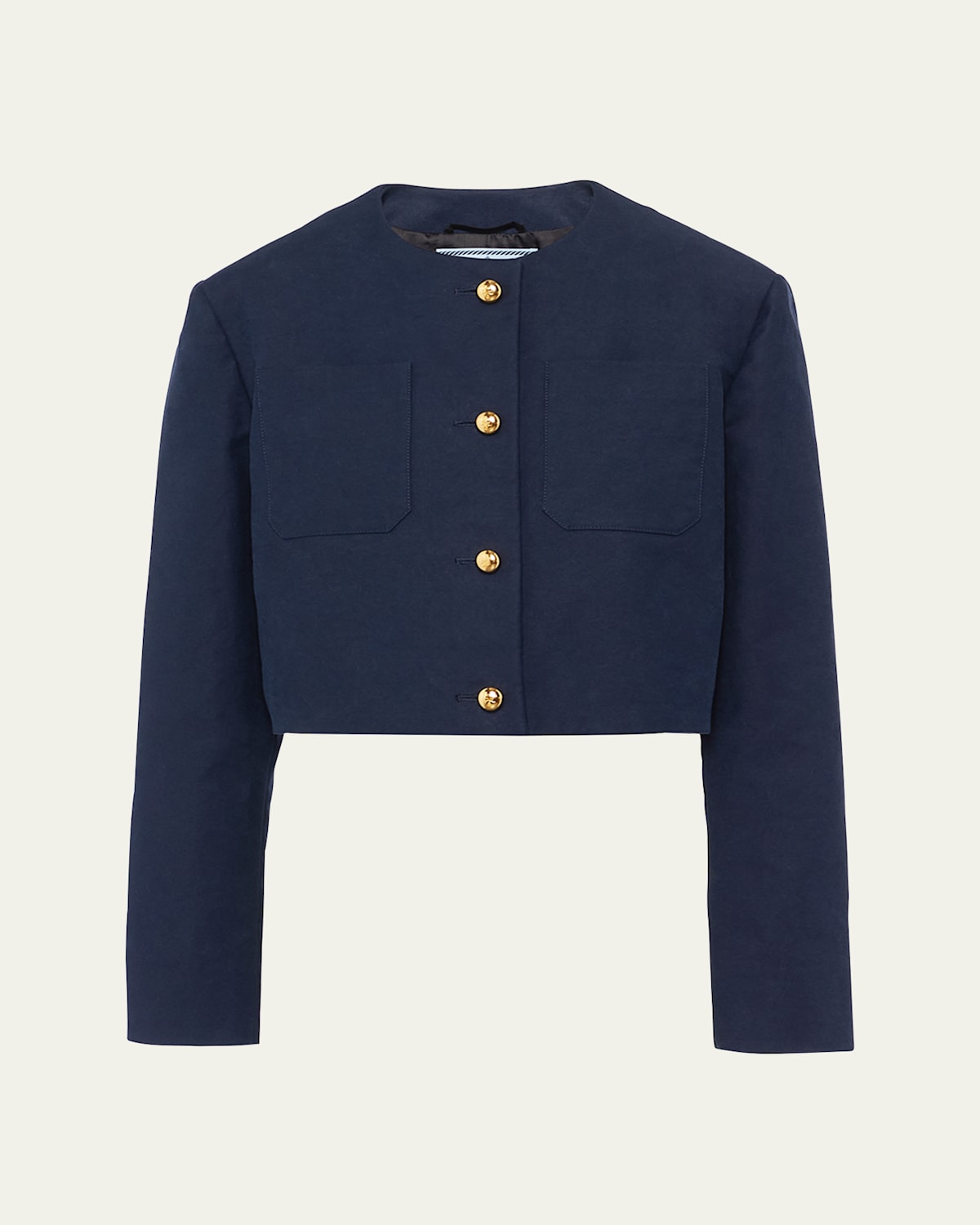 Prada Womens Blue Single-breasted Tricotine-weave Wool Jacket In Bleu