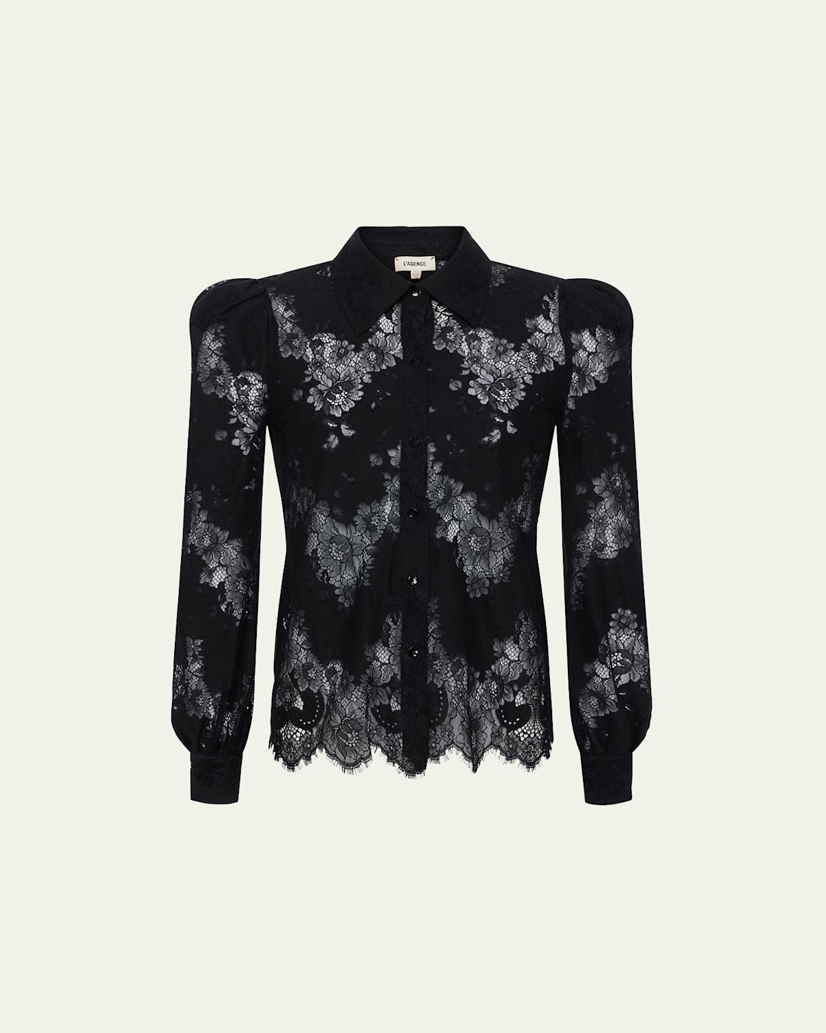 L Agence Jenica Lace Blouse In Black