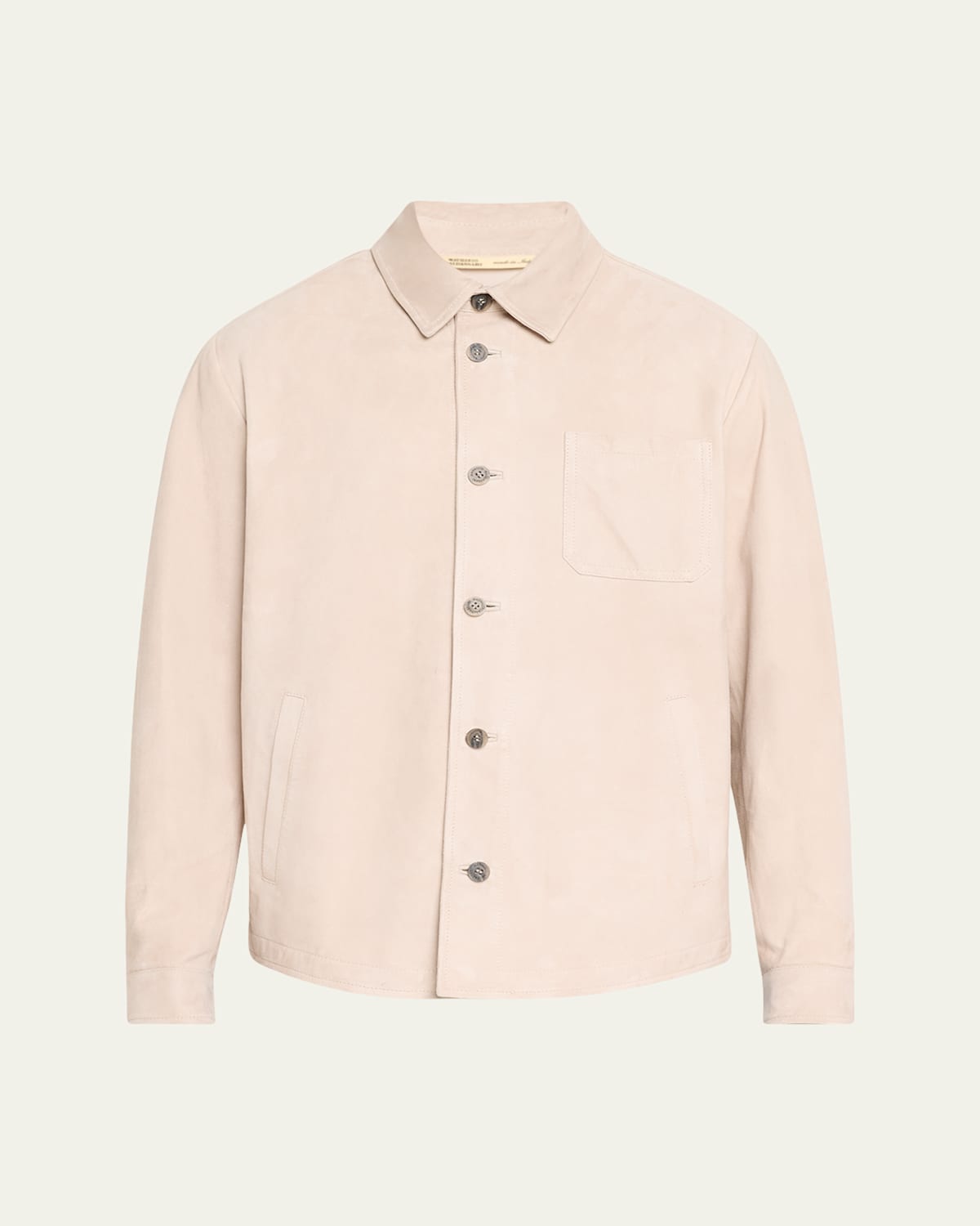 Men's Suede Button-Front Overshirt