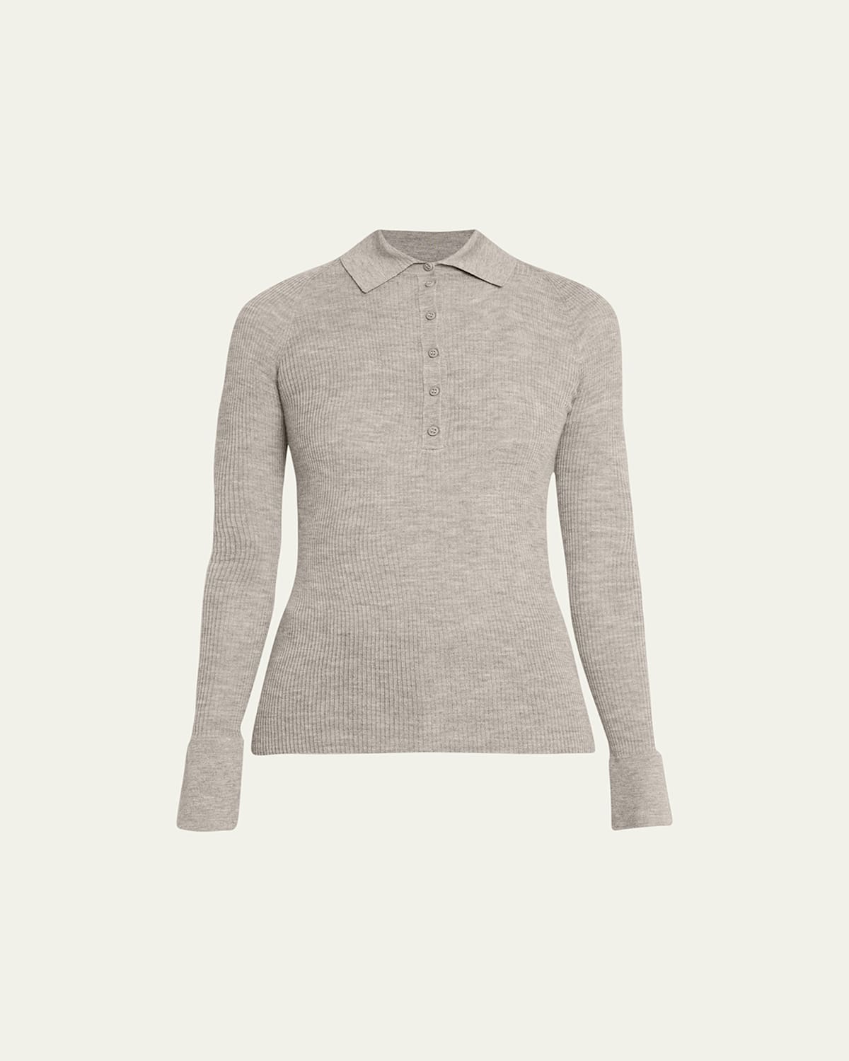 Sasuphi Ribbed Cashmere Polo Shirt In Neutral