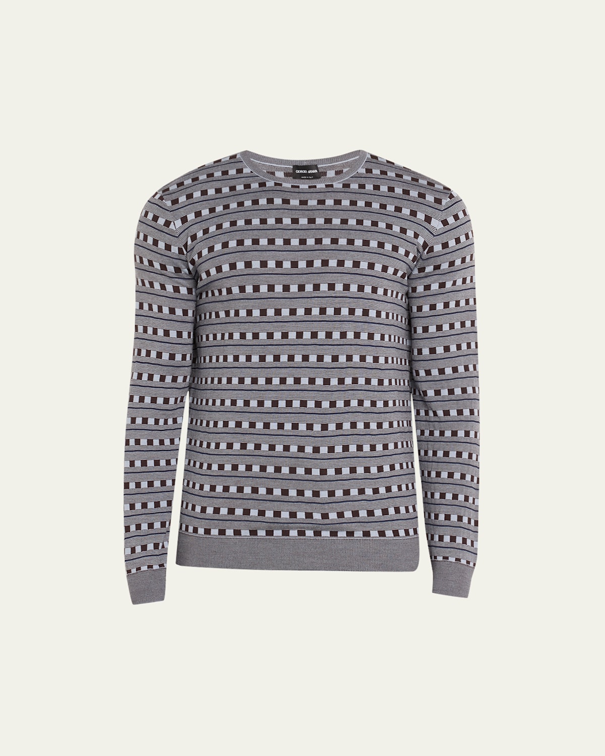 Men's Wool Geometric Crewneck Sweater