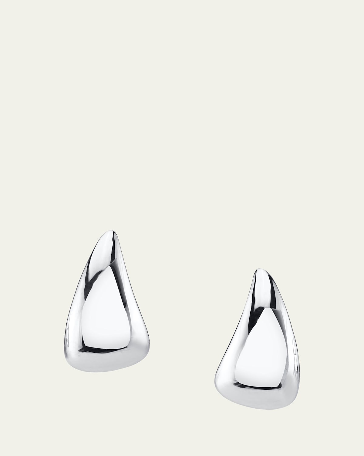 Anita Ko 18K White Gold Plain Claw Earrings