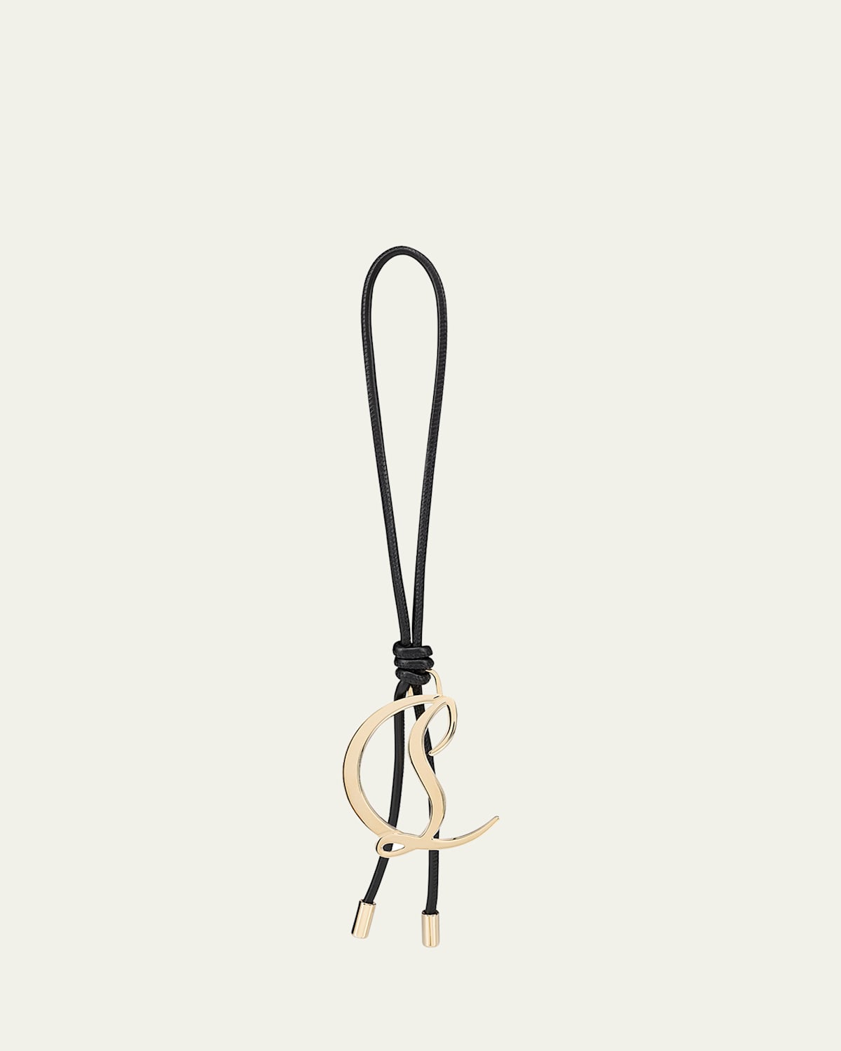 Christian Louboutin Cl Logo Strings Bag Charm In Black/gold