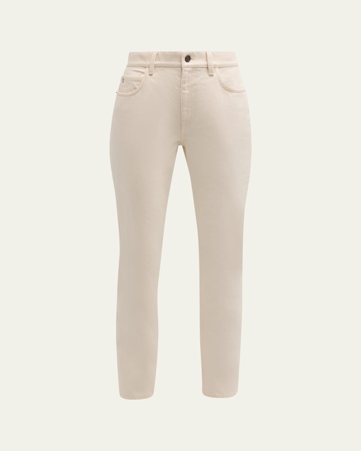 Cropped Straight-Leg Denim Jeans