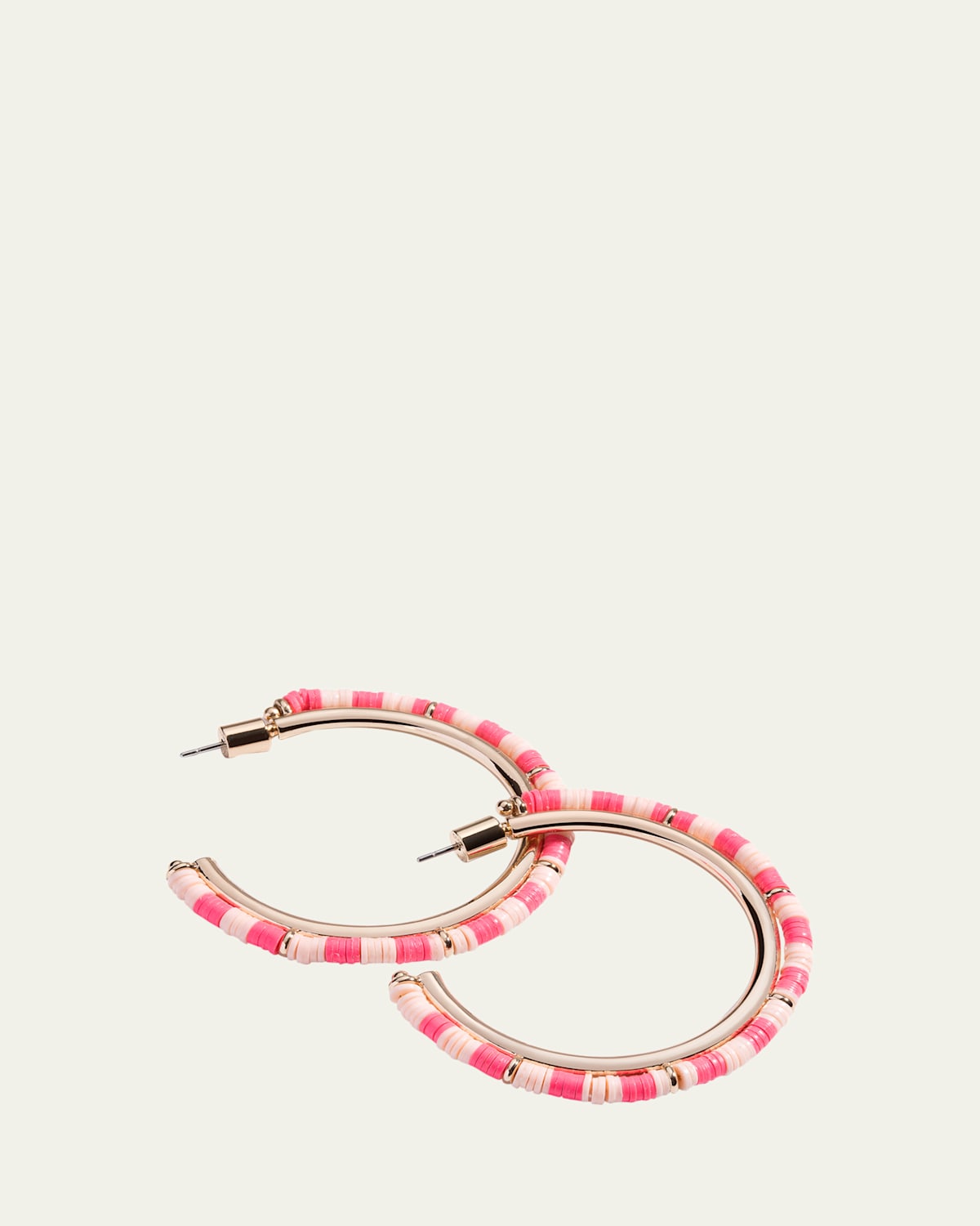 Mini Anguilla Hoop Earrings with Heishi Beads