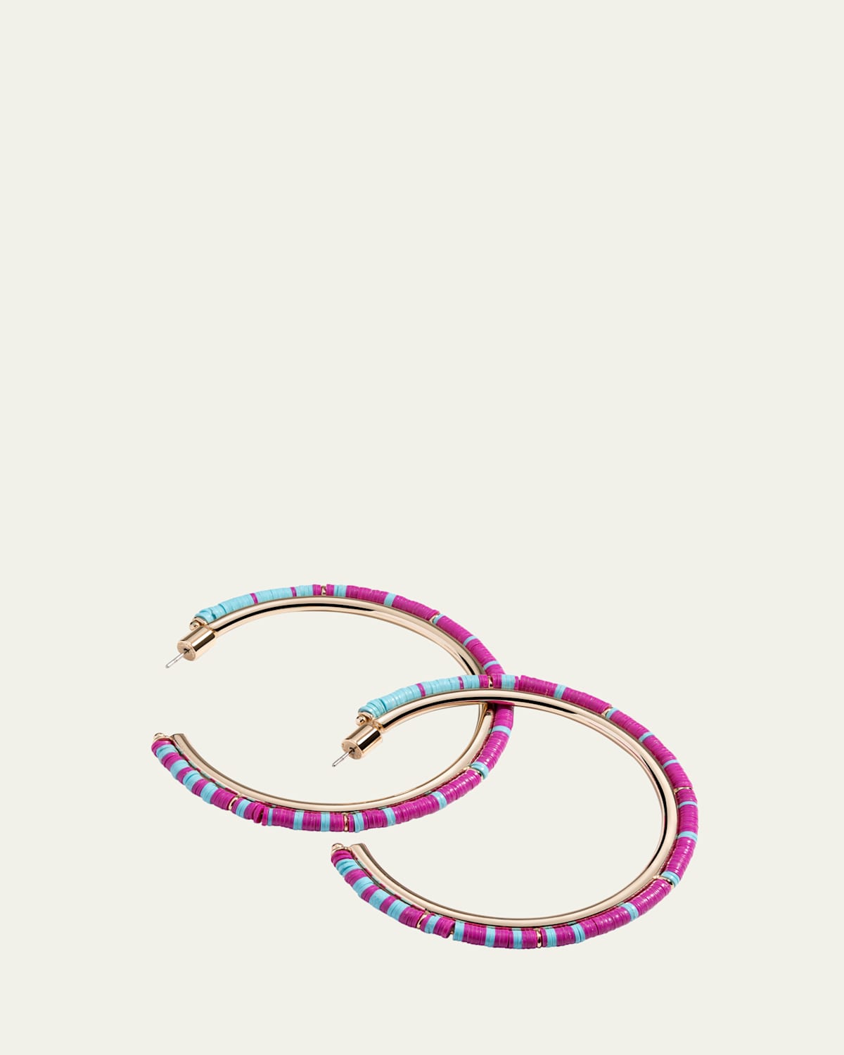 Elsie Frieda Anguilla Hoop Earrings with Heishi Beads