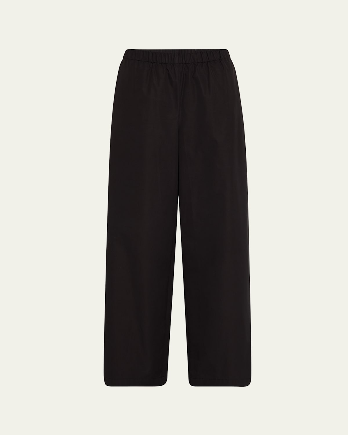 Lafayette 148 Riverside Wide-leg Organic Cotton Poplin Pants In Raffia