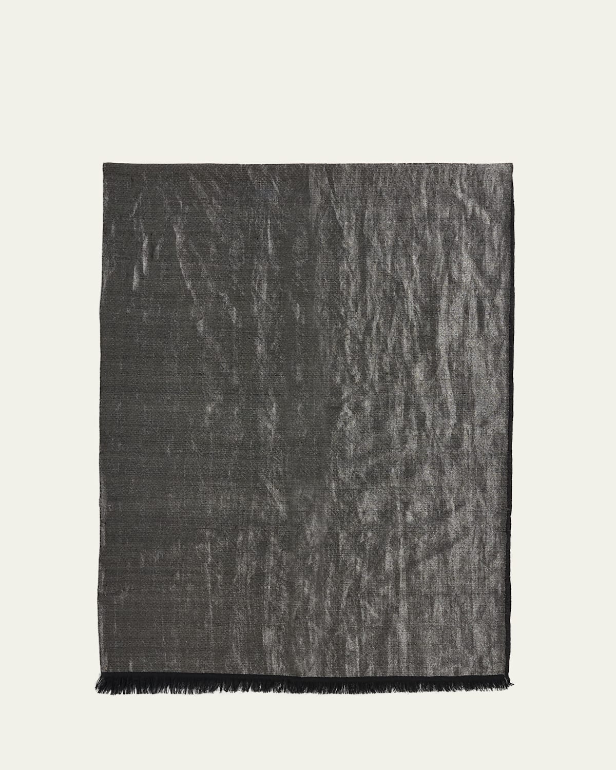 Kashmir Loom Dorukha Metallic Cashmere Wrap In Black