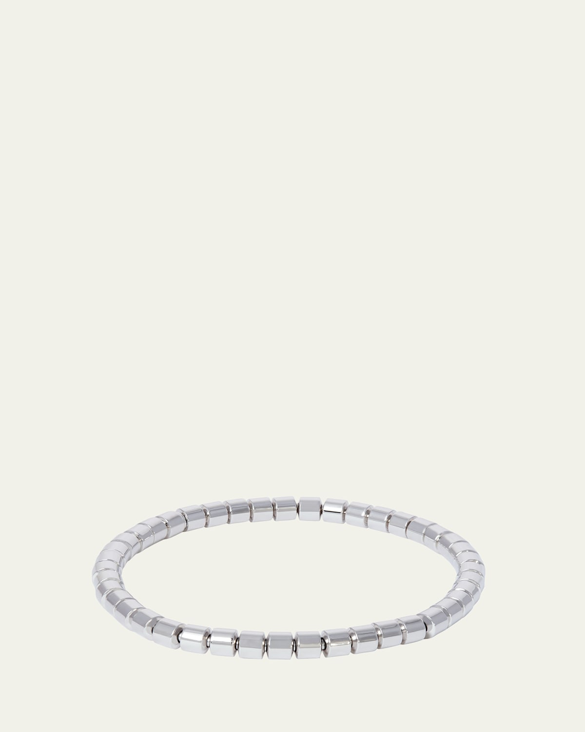 Men's 18K White Gold Tubular Taren Bracelet