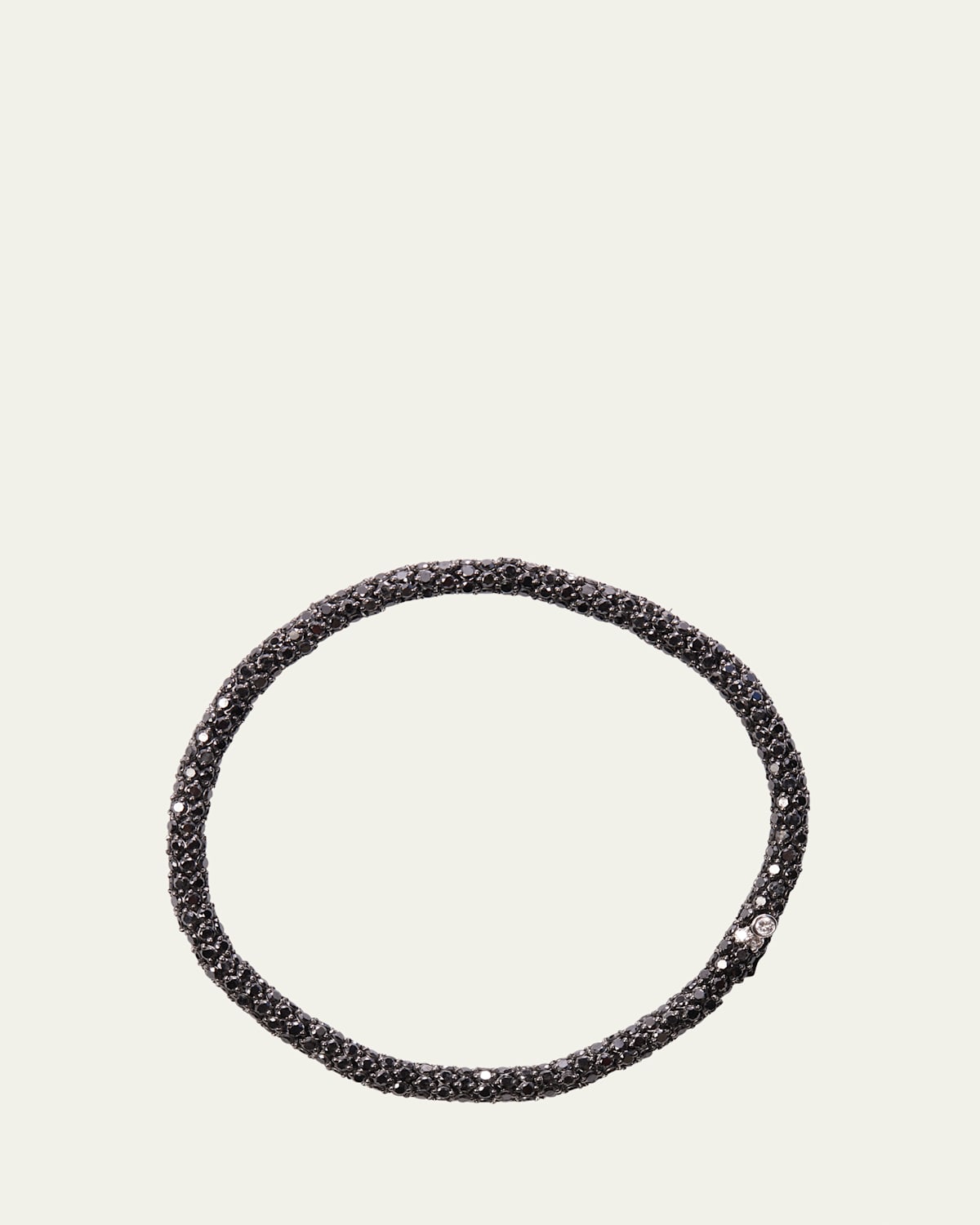 Sidney Garber Men's 18K White Gold Black Diamond Pave Rope Bracelet