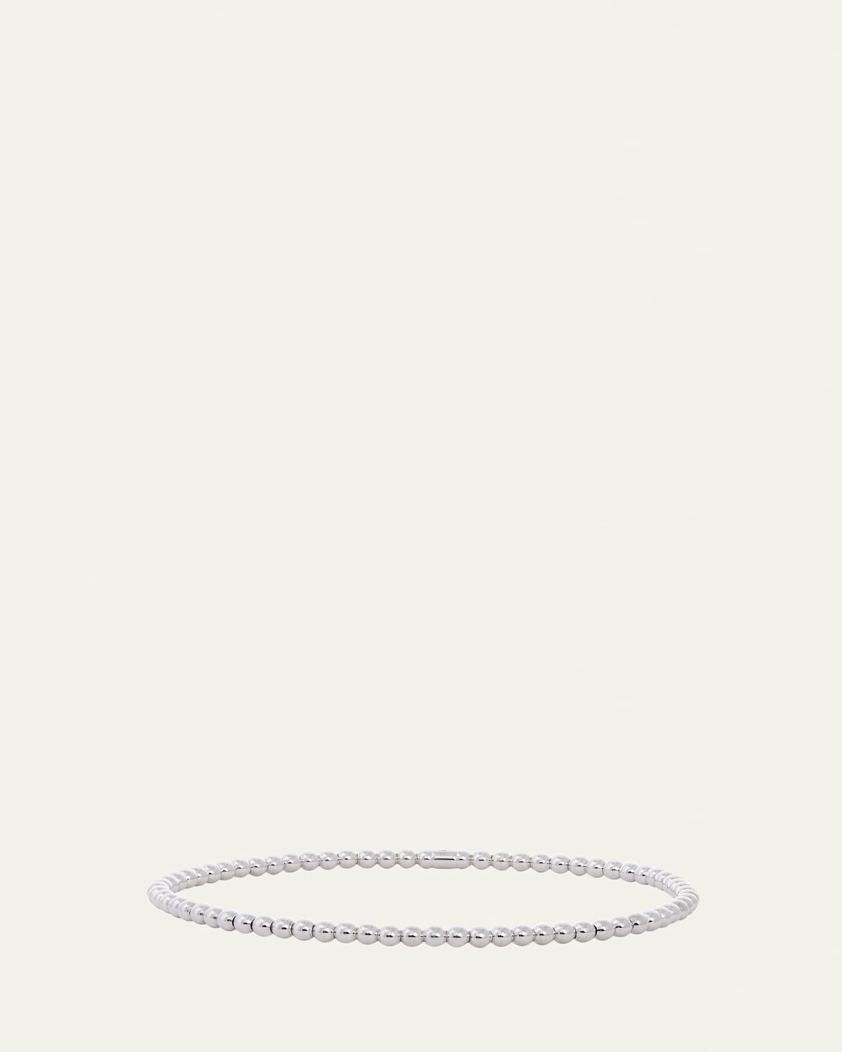 Men's 18K White Gold Stretch Beaded Bracelet, 3mm