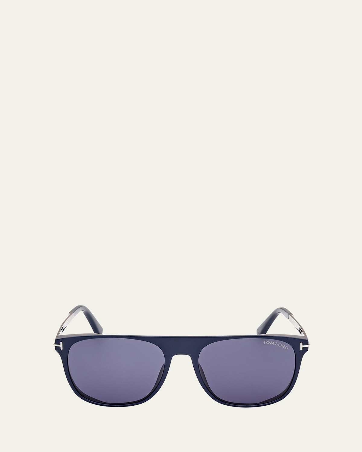 Tom Ford Men's Lionel-02 Acetate Square Sunglasses In Shiny Navy Blue Blue Lenses