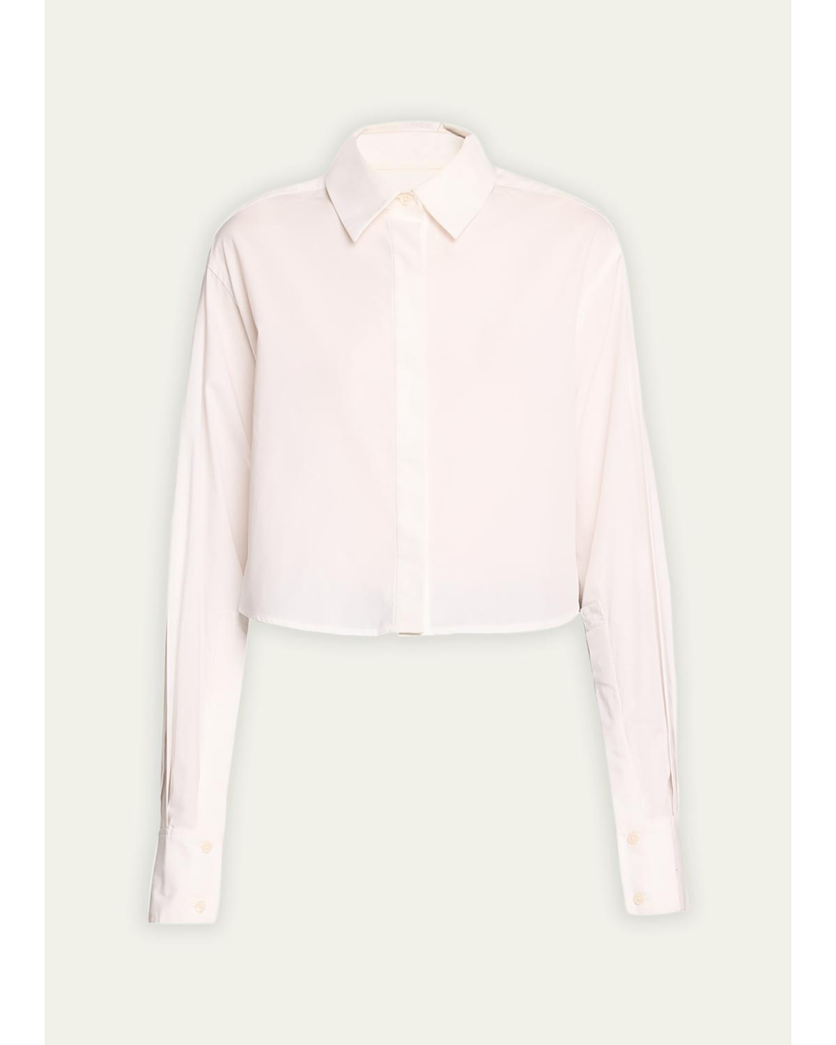 Renata Cropped Button-Front Shirt