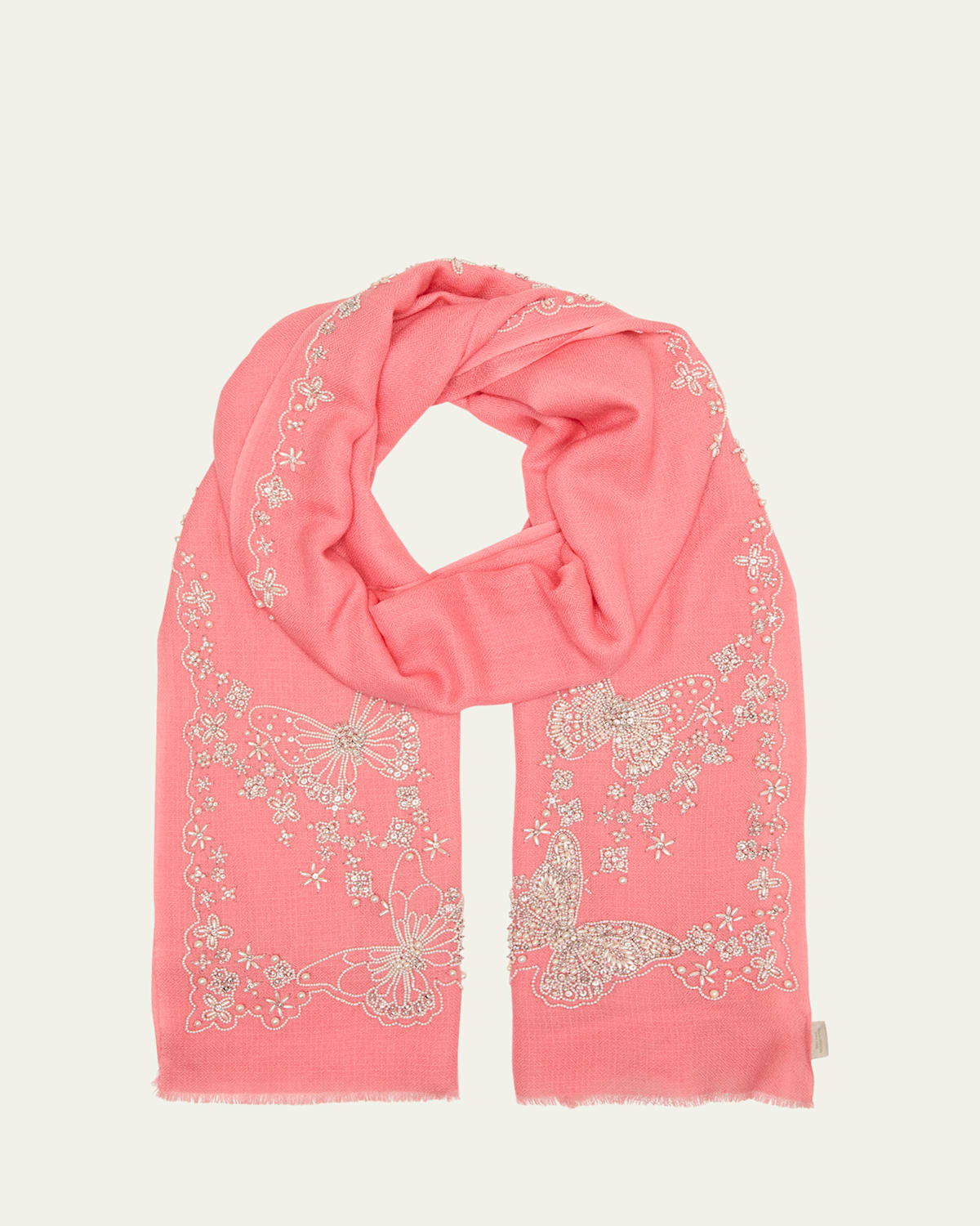 Pearly Butterfly Merino Wool Scarf