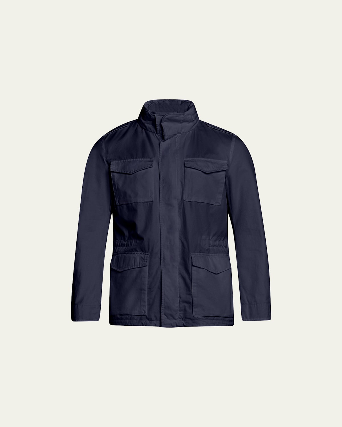 HERNO MEN'S COTTON CONCEALED-ZIP SAFARI JACKET