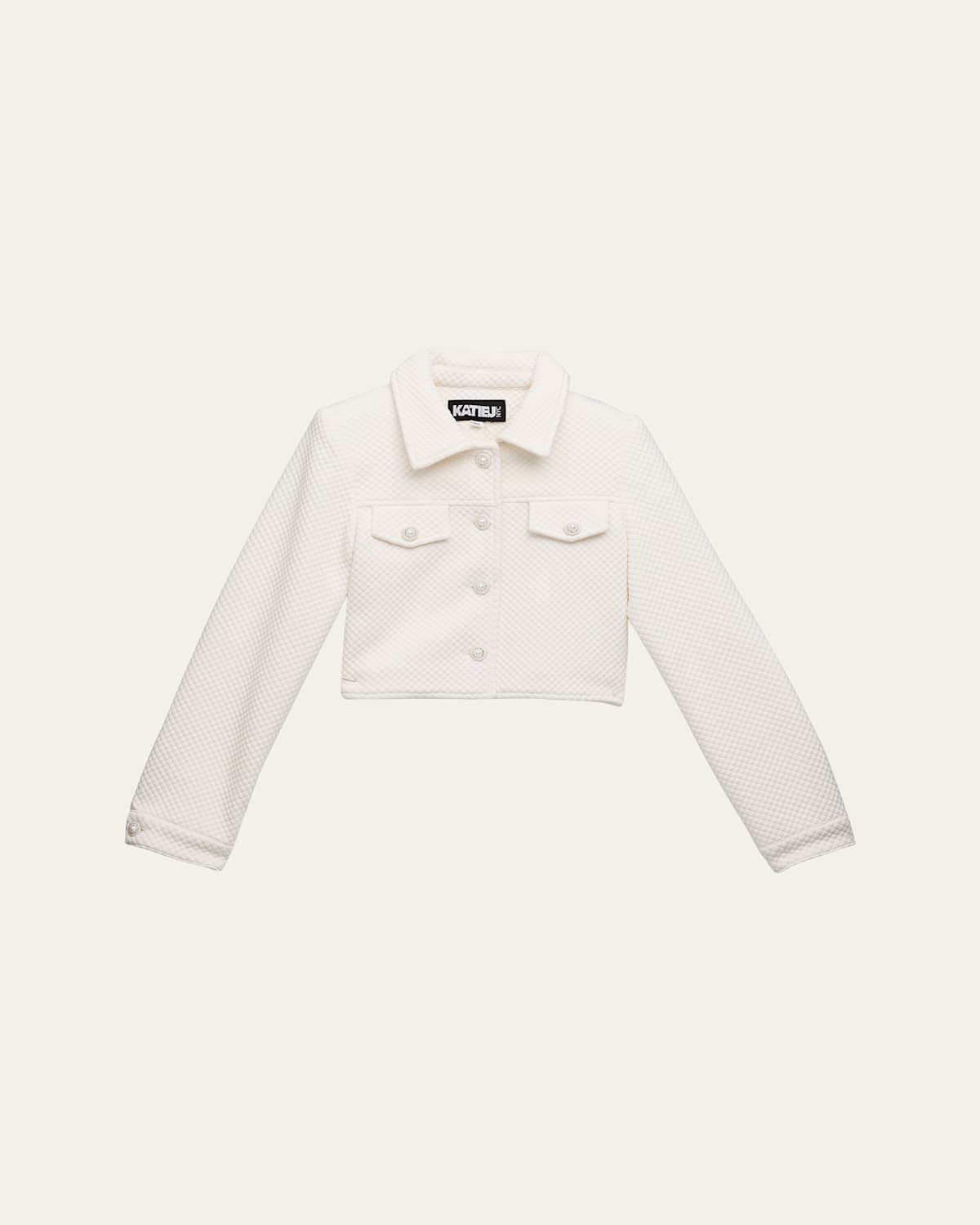 Katiej Nyc Girl's Charlize Tween Boucle Jacket In White