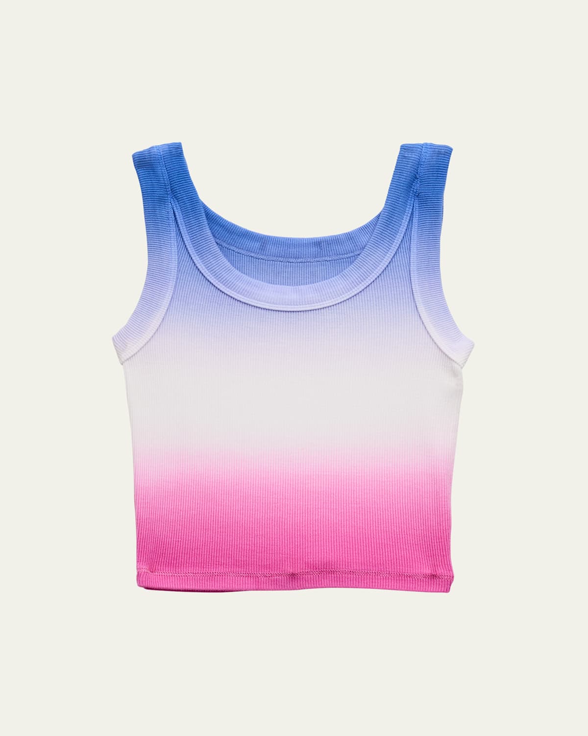 Katiej Nyc Girl's Tween Longer Ribbed Cropped Tank Top In Spring 25 Dip Dye