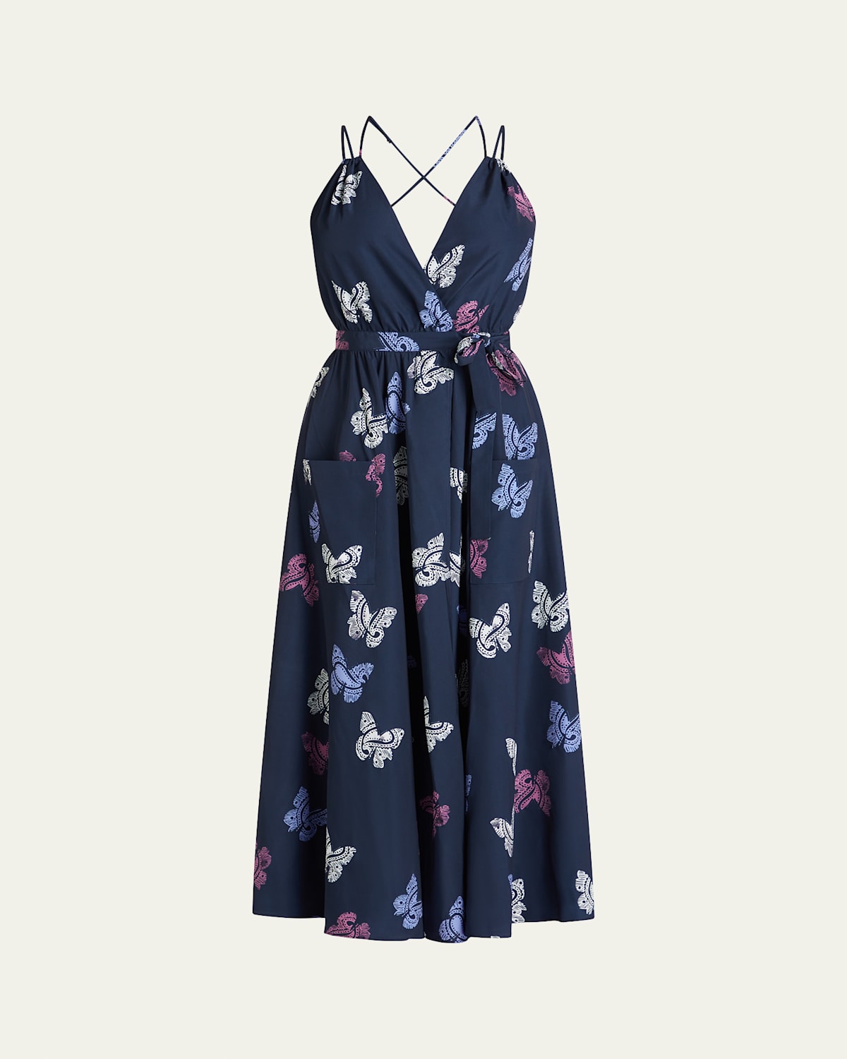 Valimare Amelia Butterfly Wrap Maxi Dress In Blue