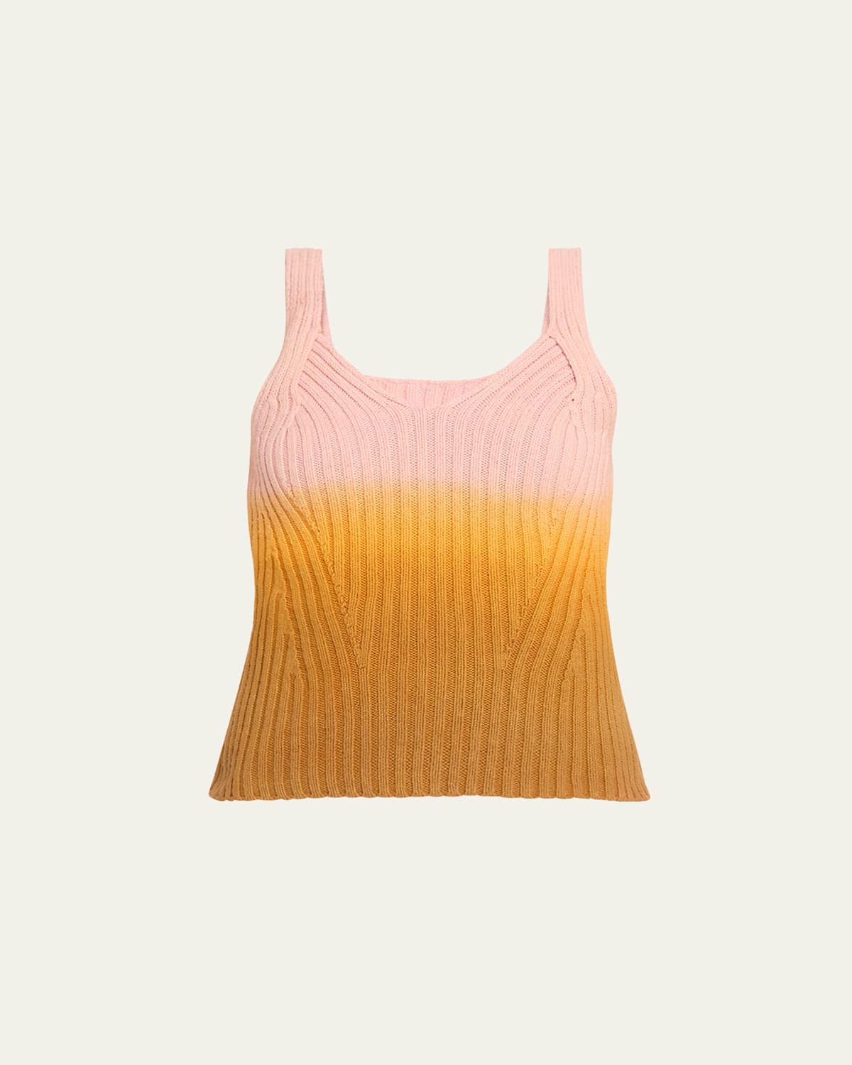 Zomer Zizi Cashmere Knit Tie-dye Tank Top In Pink Brown Gradient