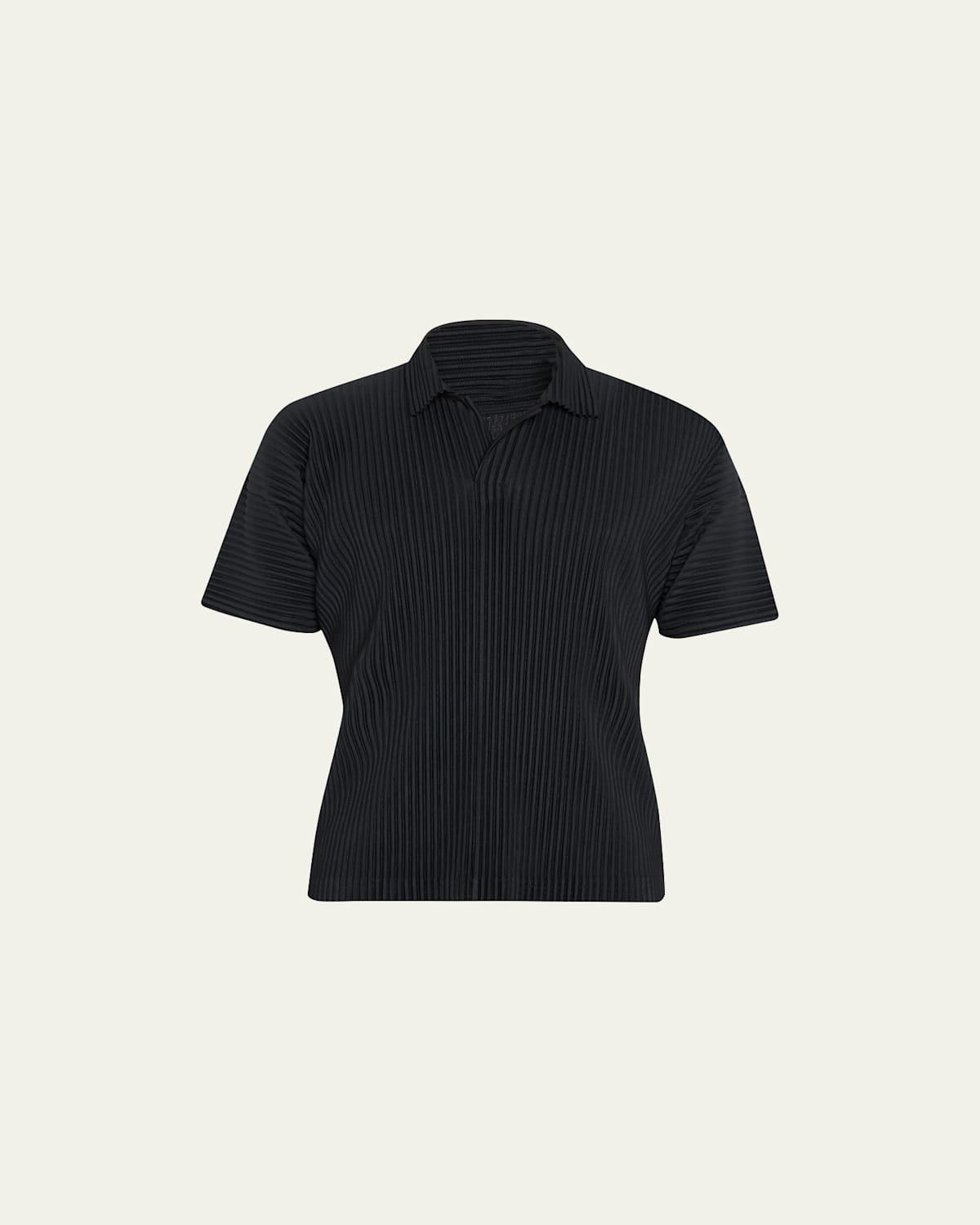 Men's Pleated Polyester Basic Polo Shirt