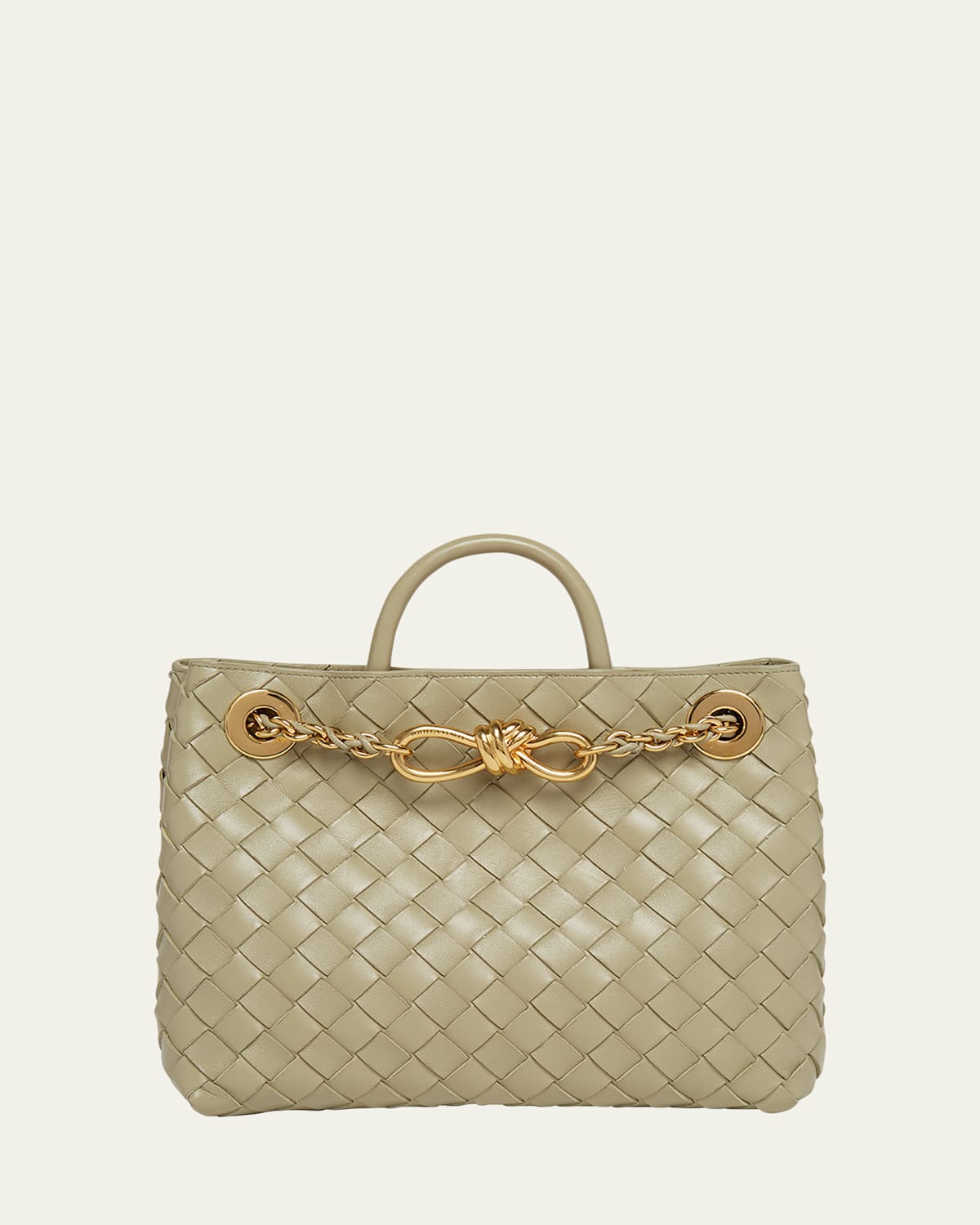 Bottega Veneta Small Andiamo Shoulder Bag With Chain Strap In Travertine