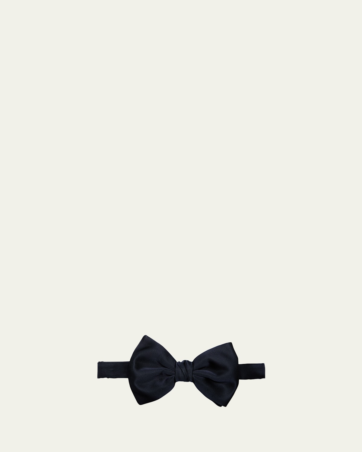 Giorgio Armani Silk Pre-tied Bowtie In Solid Blue Navy