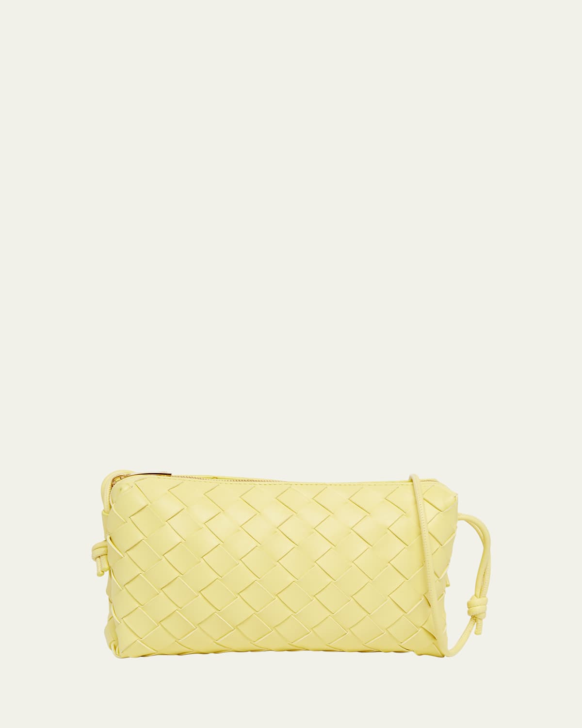 Bottega Veneta Women's Mini East-west Intrecciato Leather Shoulder Bag In Sherbert-gold