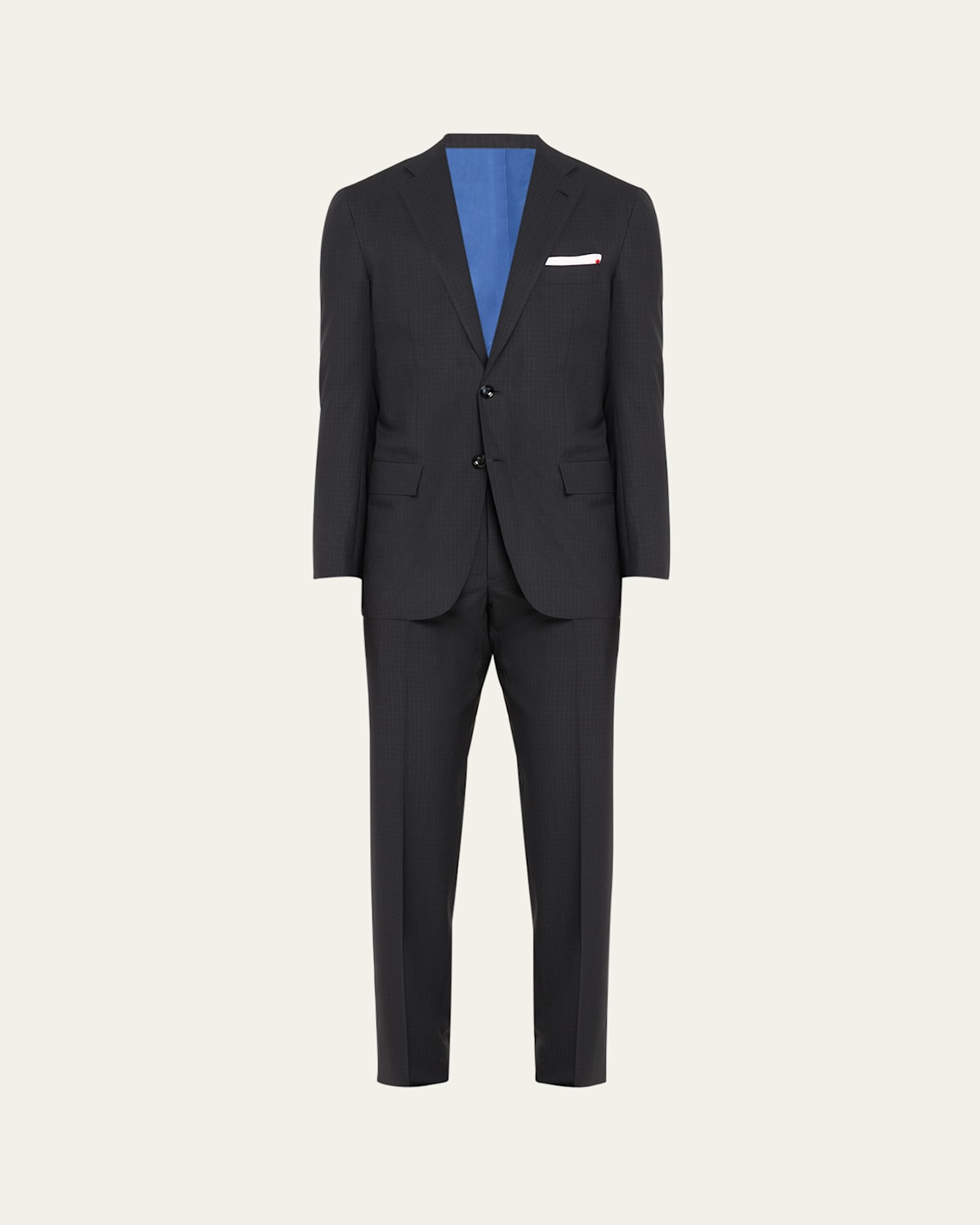 Men's Grid Check Wool Suit