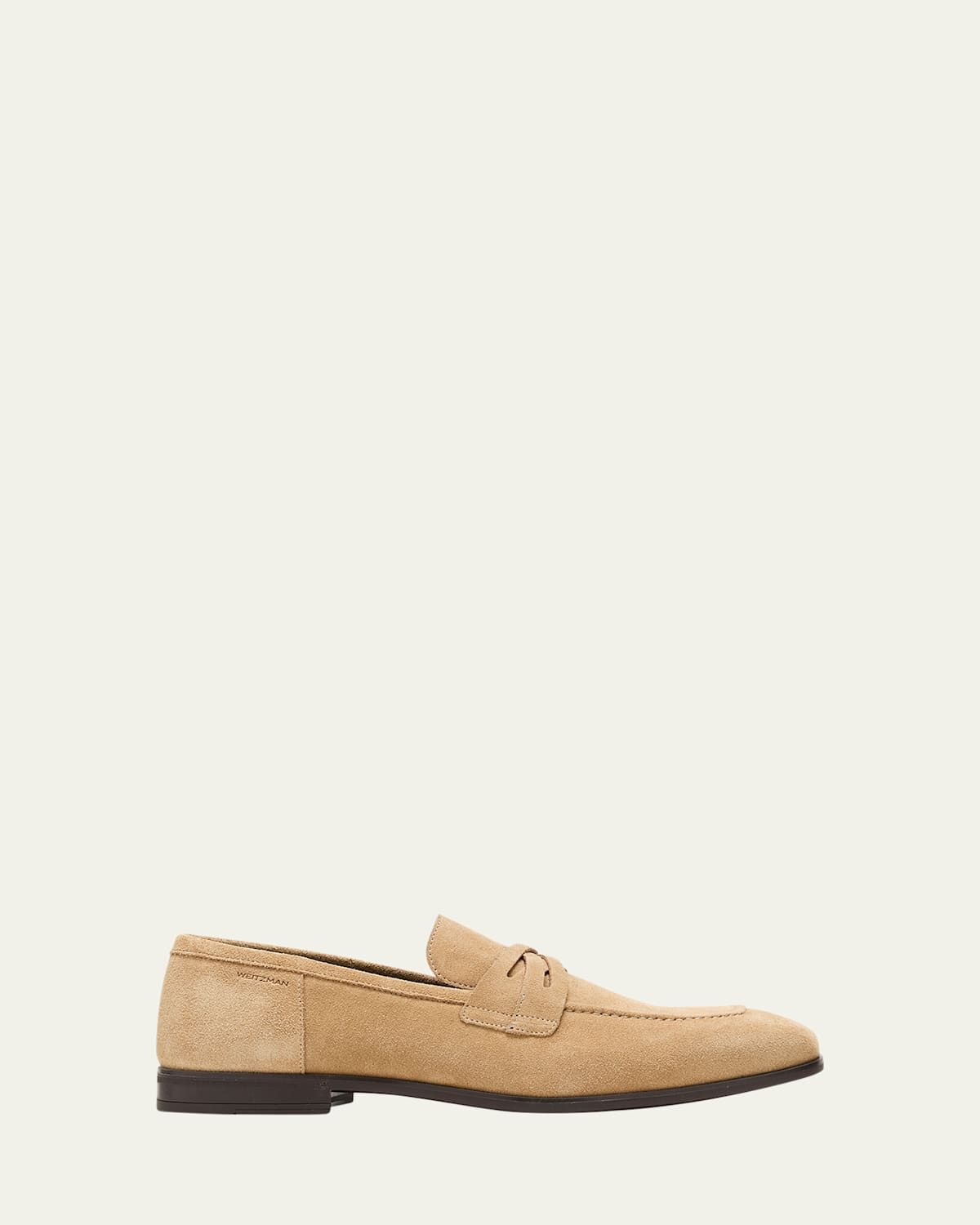 Stuart Weitzman Men's Simon Suede Crisscross Penny Loafers In Beige