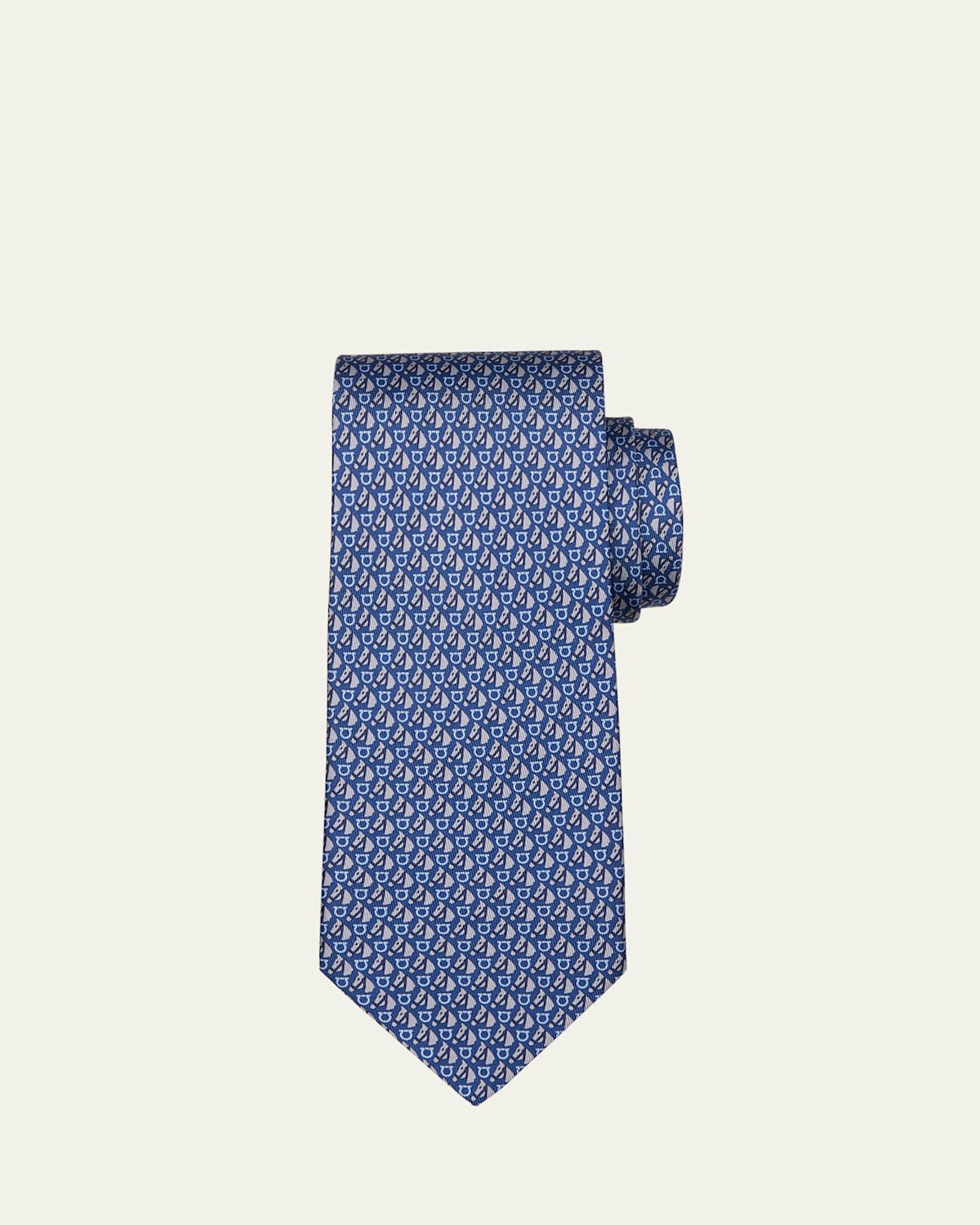 Ferragamo Men's Equestrian-Print Silk Tie