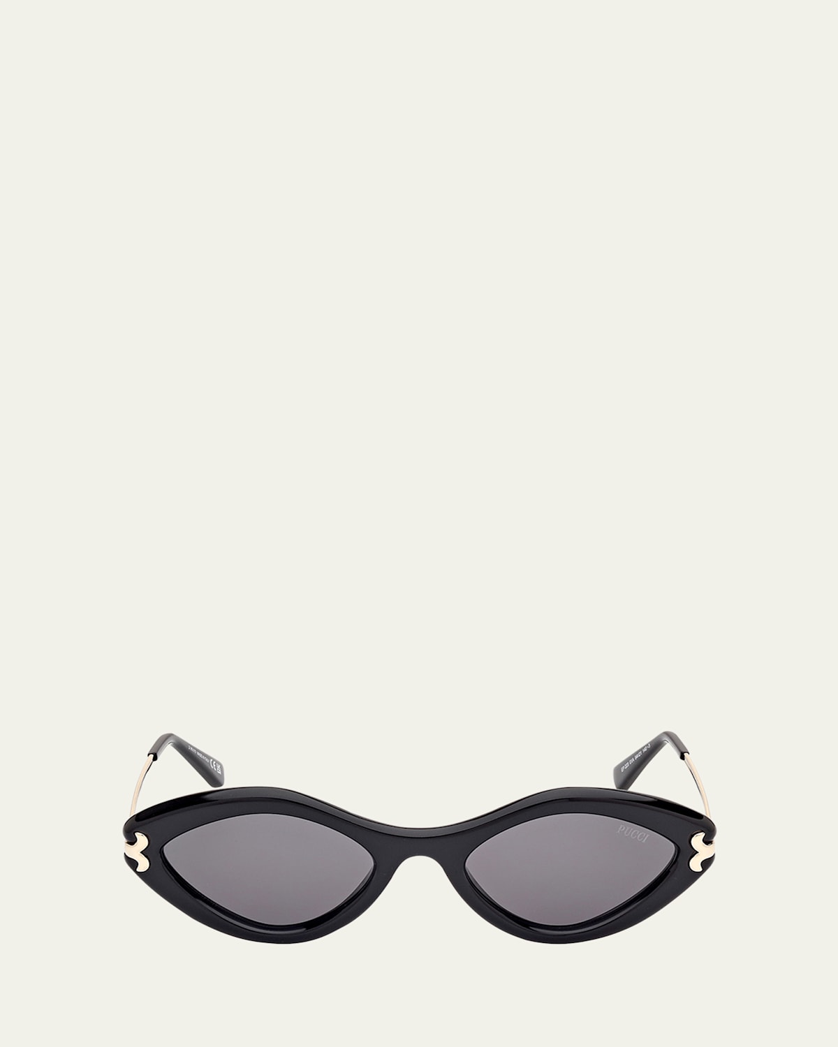 Logo Acetate & Metal Oval Sunglasses