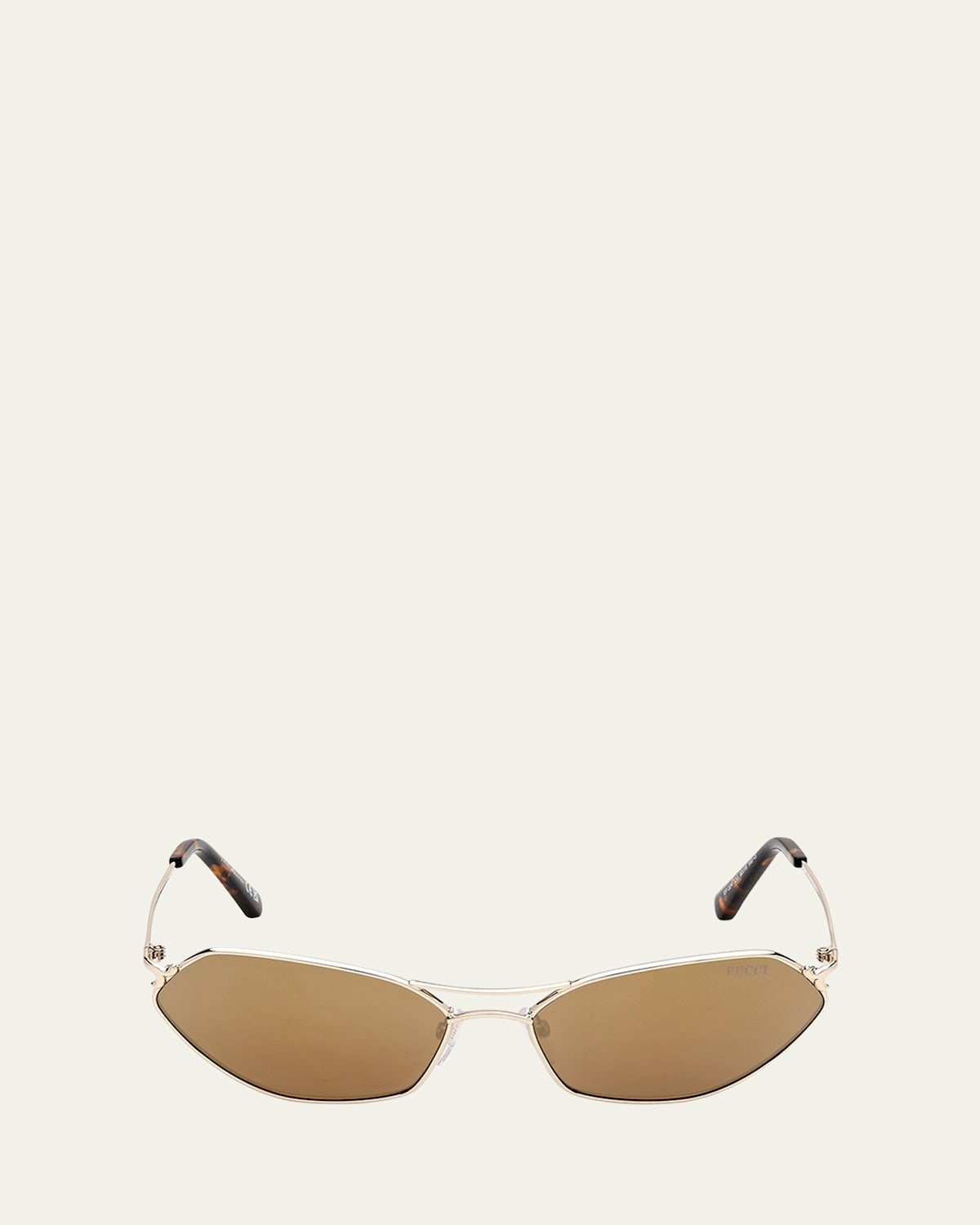 Geometric Metal & Acetate Rectangle Sunglasses