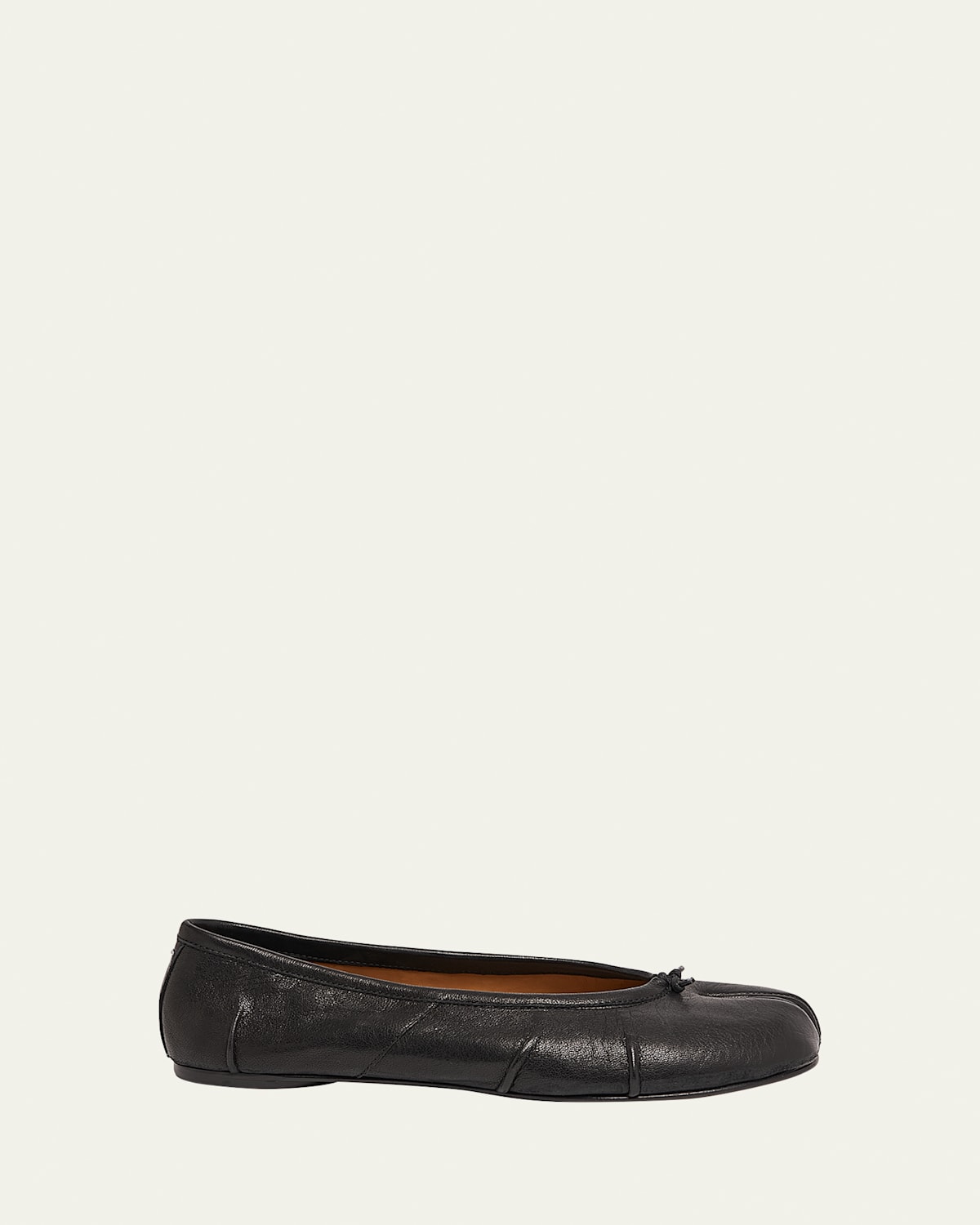 Maison Margiela Tabi Leather Split-toe Ballerina Flats In Black