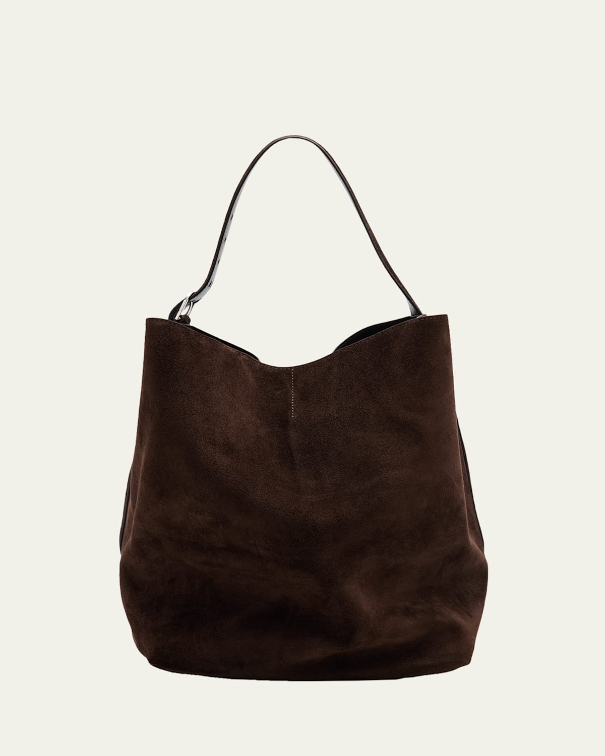 Totême Large Belted Suede Tote Bag In Brown