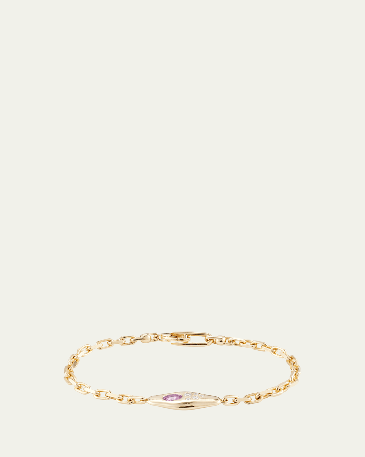 18K Yellow Gold Sapphire And Diamond Mini Vessel Bracelet