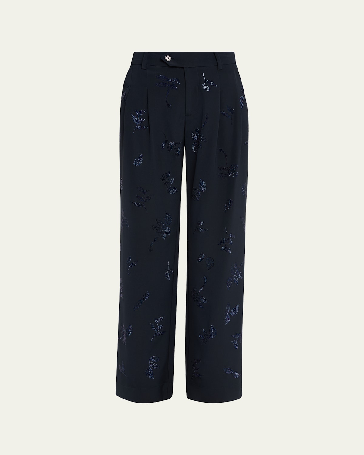 Libertine Kind Of Blue Embellished Silk Baggy Trousers