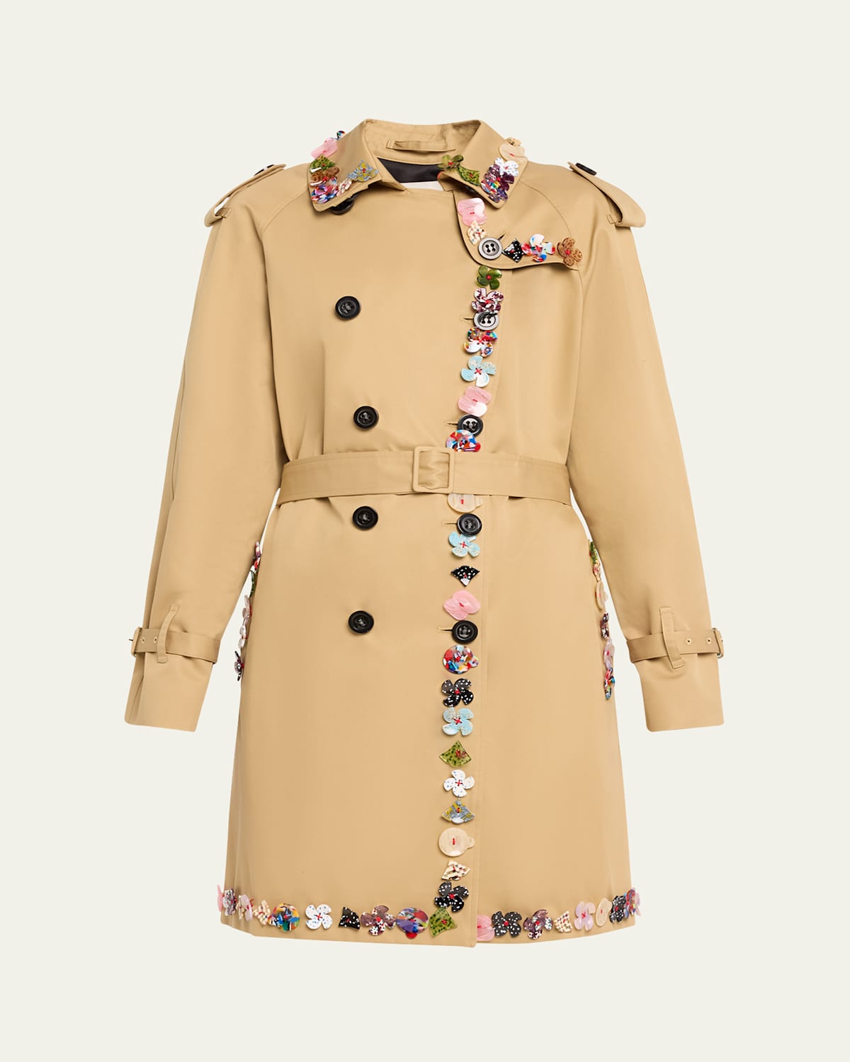 Button Town Belted Trench Coat