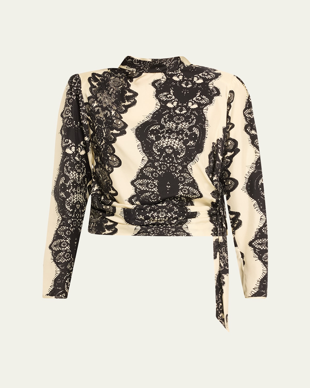 Venetian Lace Side-Tie Blouse