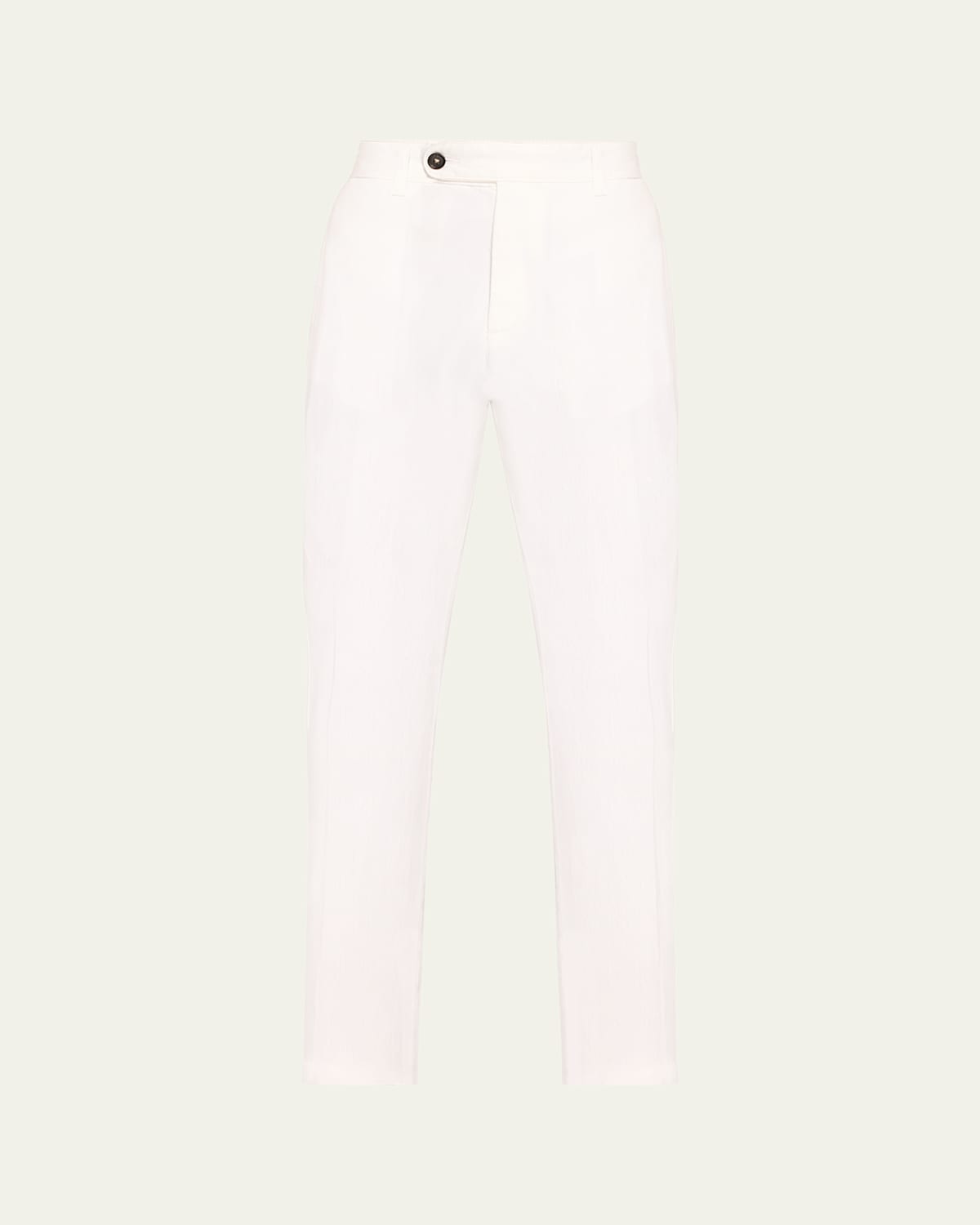 Massimo Alba Men's Cotton-linen Flat-front Trousers In White