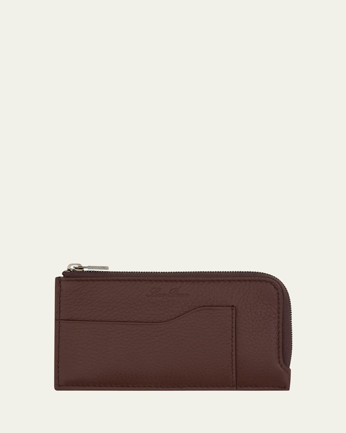 Loro Piana Men's Extra Grained Calfskin Zip Card Holder
